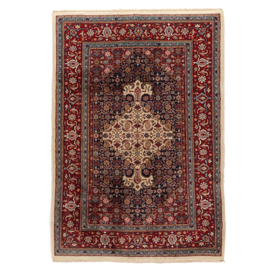 6'2 x 8'11 Hand-Knotted Indo-Persian Herati Area Rug