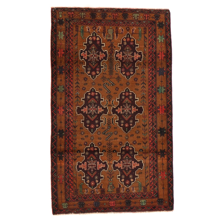 3'6 x 5'11 Hand-Knotted Persian Baluch Rug, 2000s