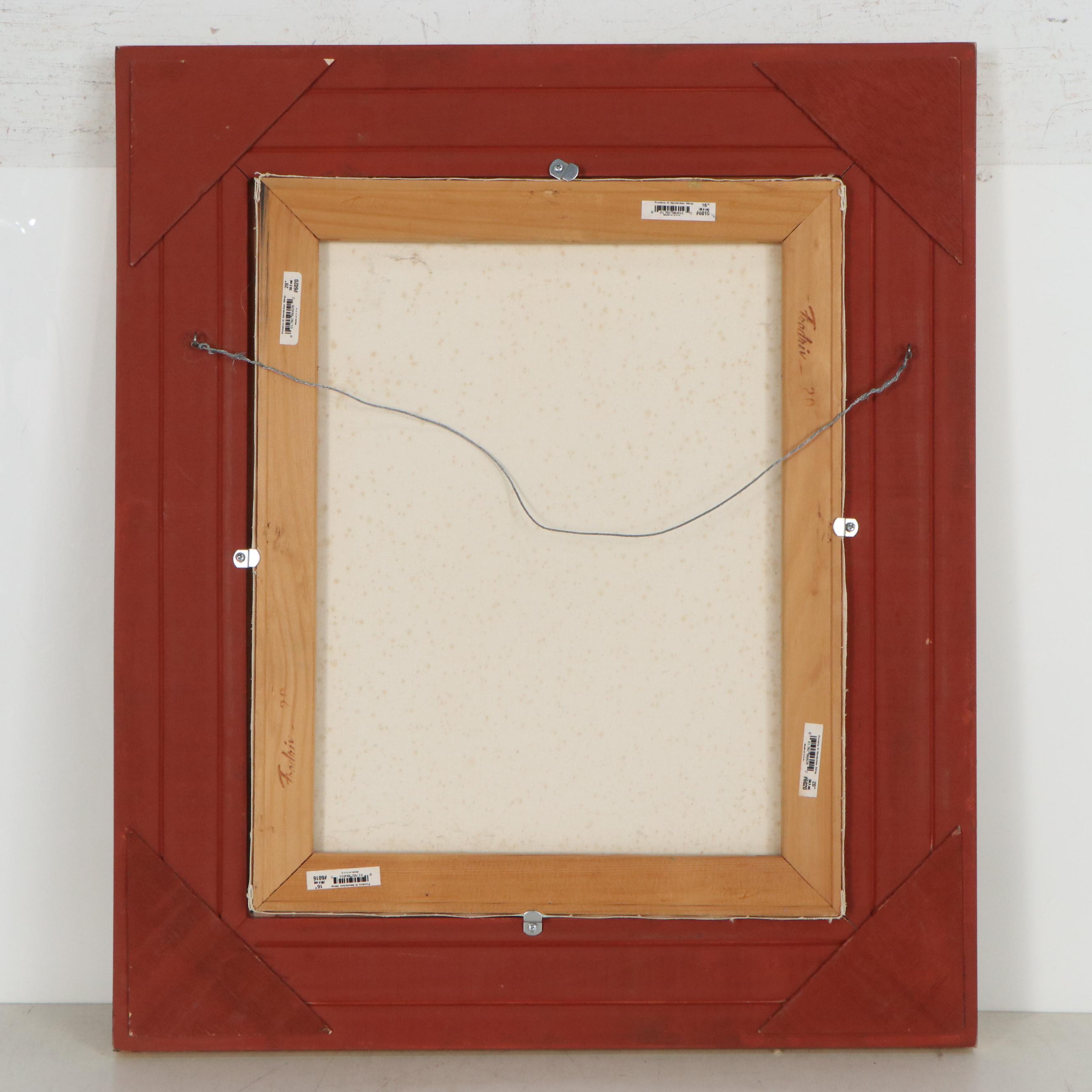 Dan Cocco Tropical Landscape Acrylic Painting with Parrot, 21st Century