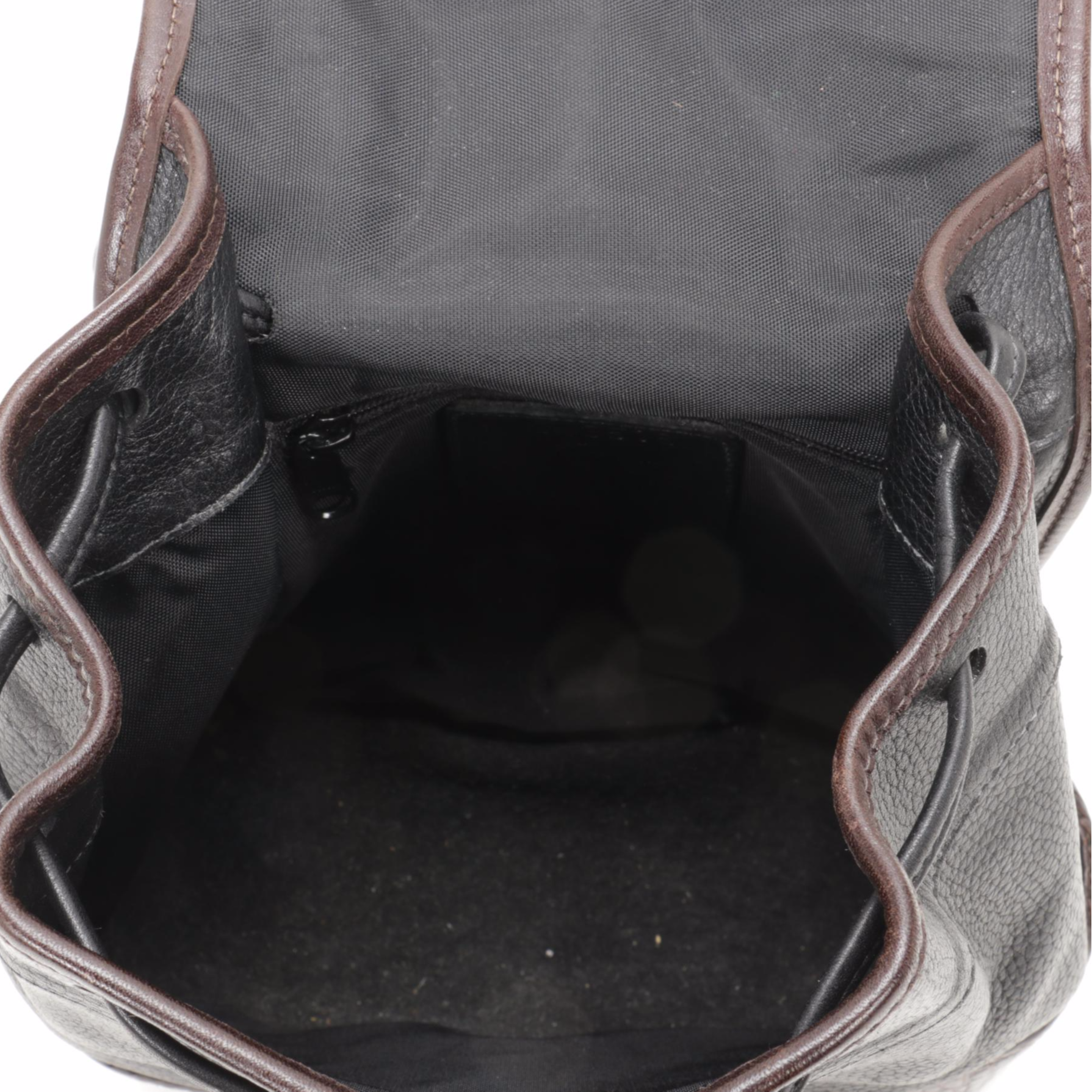 Brighton Backpack in Croc-Embossed Brown and Black Pebbled Leather