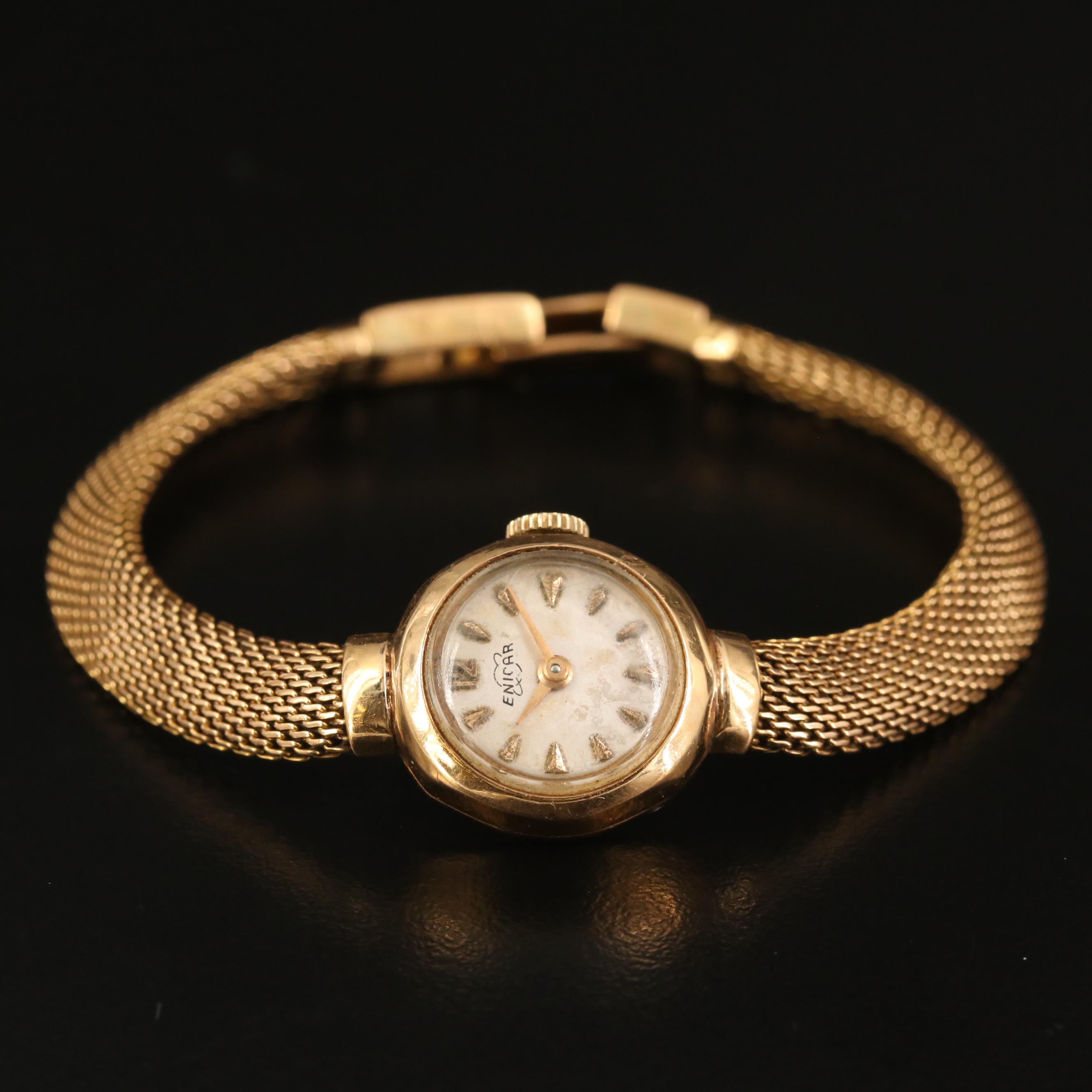 Enicar 18K Stem Wind Watch