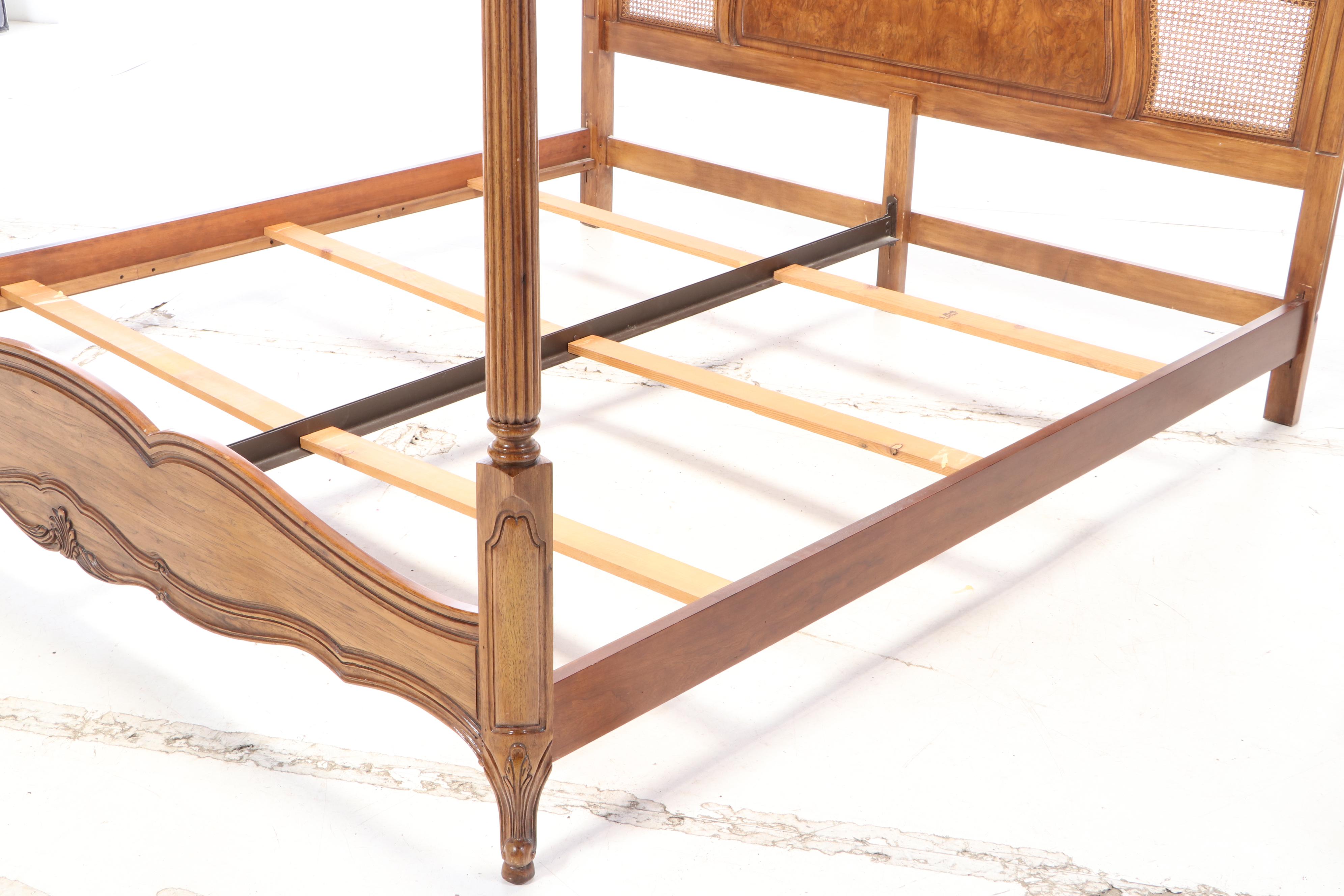 Thomasville French Provincial Walnut King Sized Canopy Bed Frame