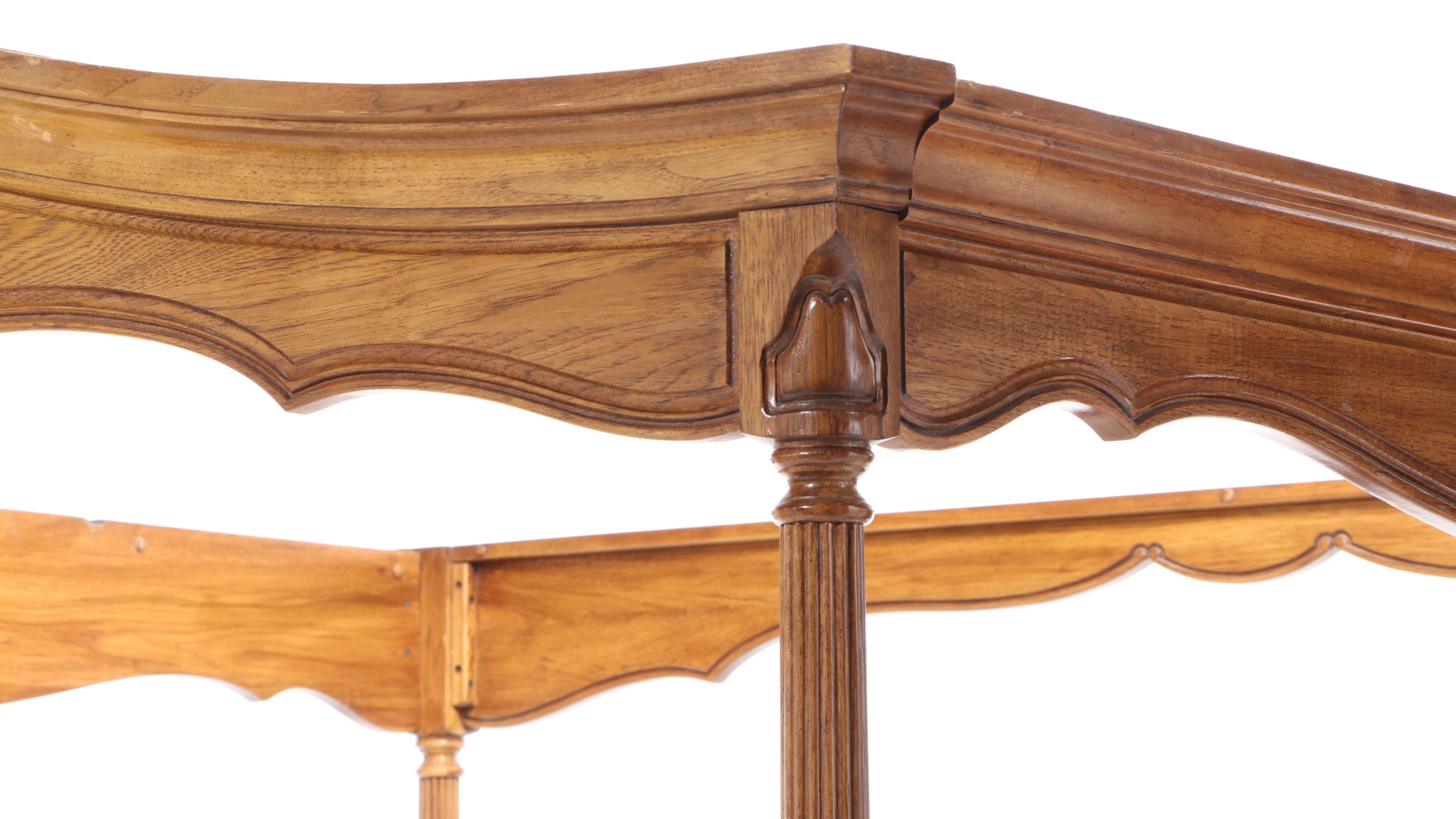 Thomasville French Provincial Walnut King Sized Canopy Bed Frame
