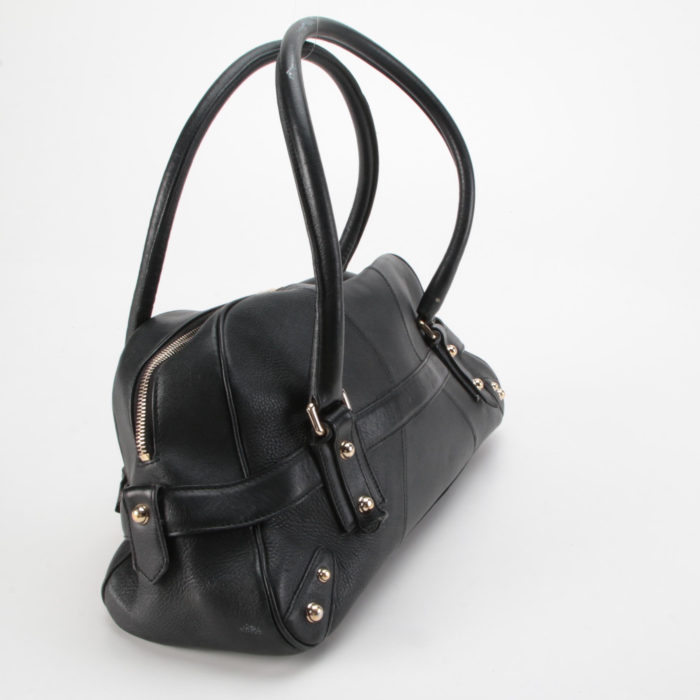 Gucci Large Horsebit Chain Shoulder Bag in Black Leather