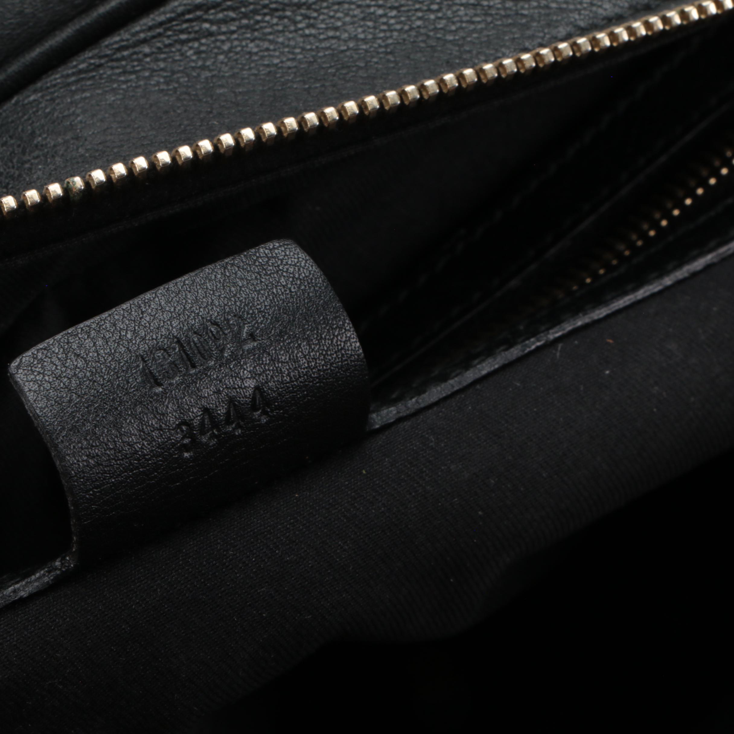 Gucci Large Horsebit Chain Shoulder Bag in Black Leather