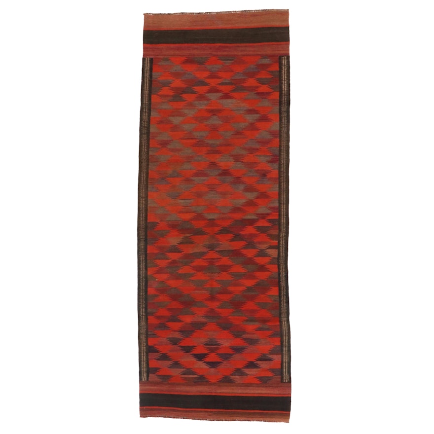 3'11 x 10'8 Handwoven Afghan Kilim Carpet Runner