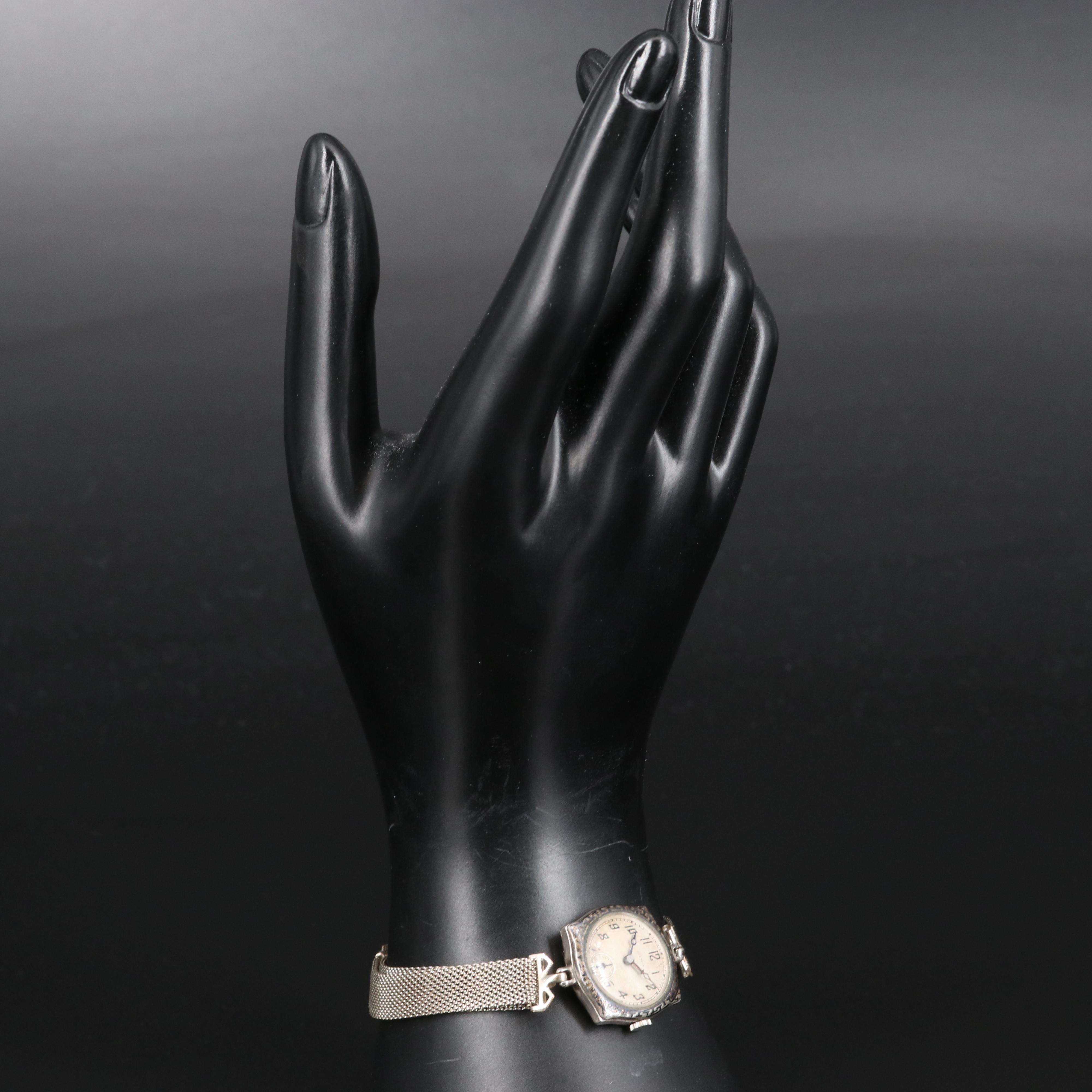 1920s Nimo 800 Silver and Enamel Stem Wind Watch