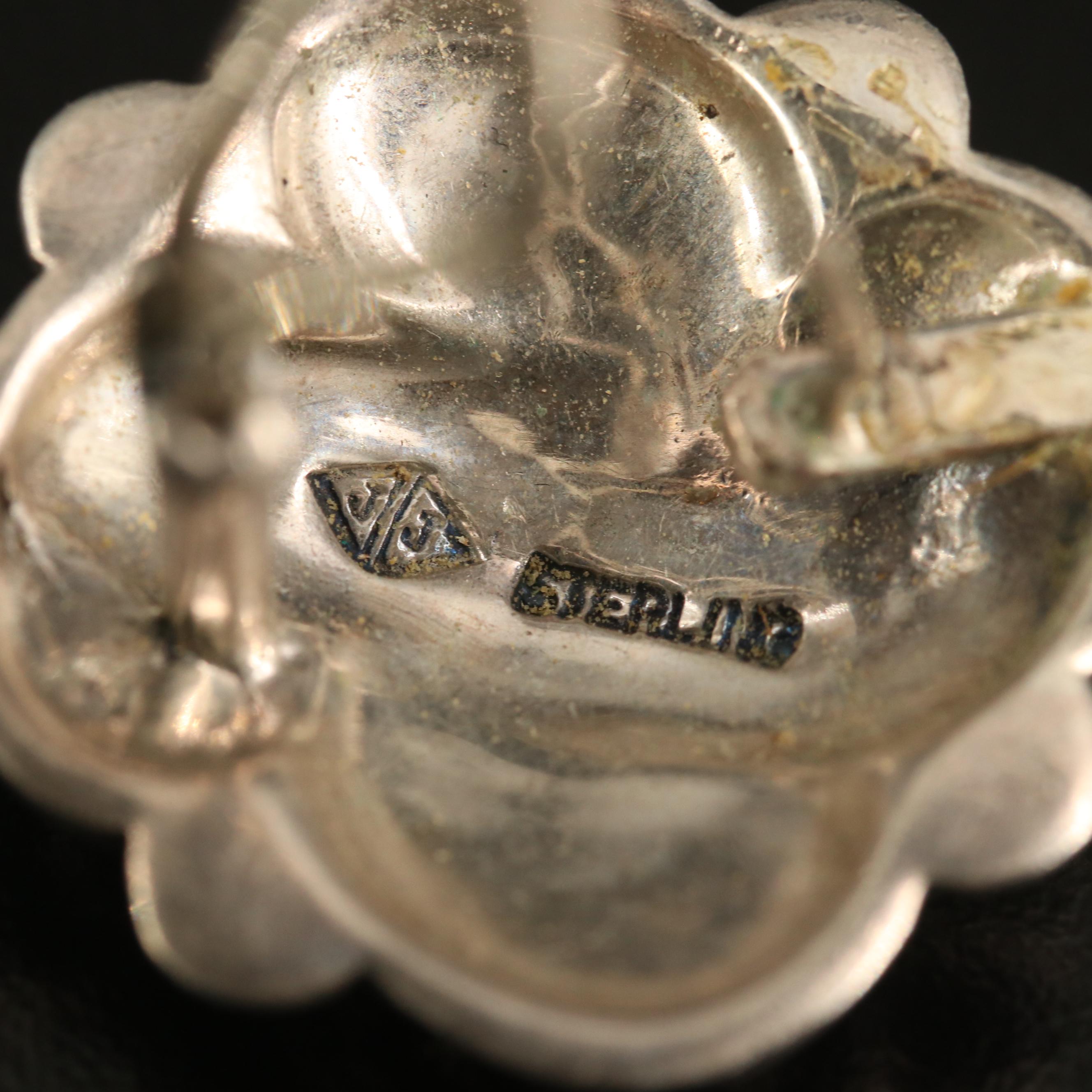 Sterling Marcasite Jewelry Featuring Judith Jack Dome Earrings