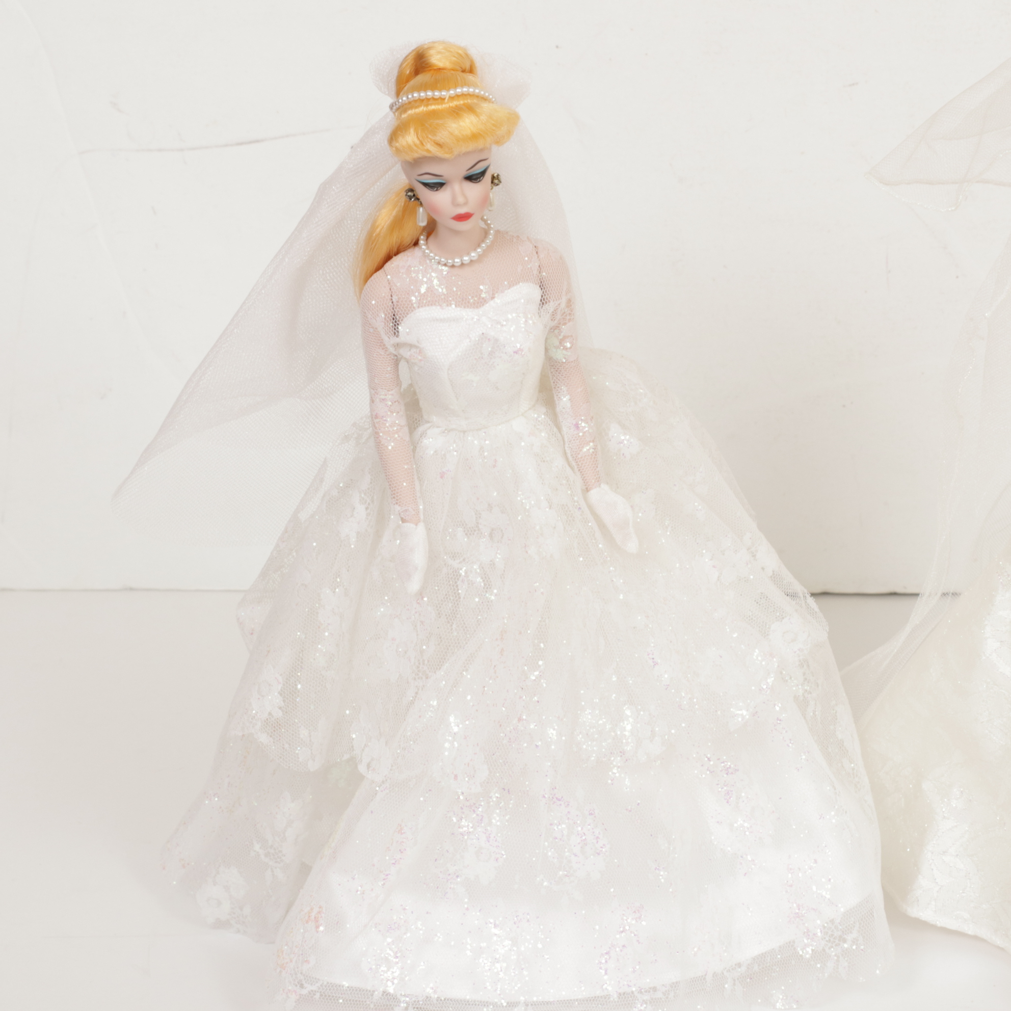 Mattel "Star Lily Bride" and "Wedding Party" Porcelain Barbie Dolls