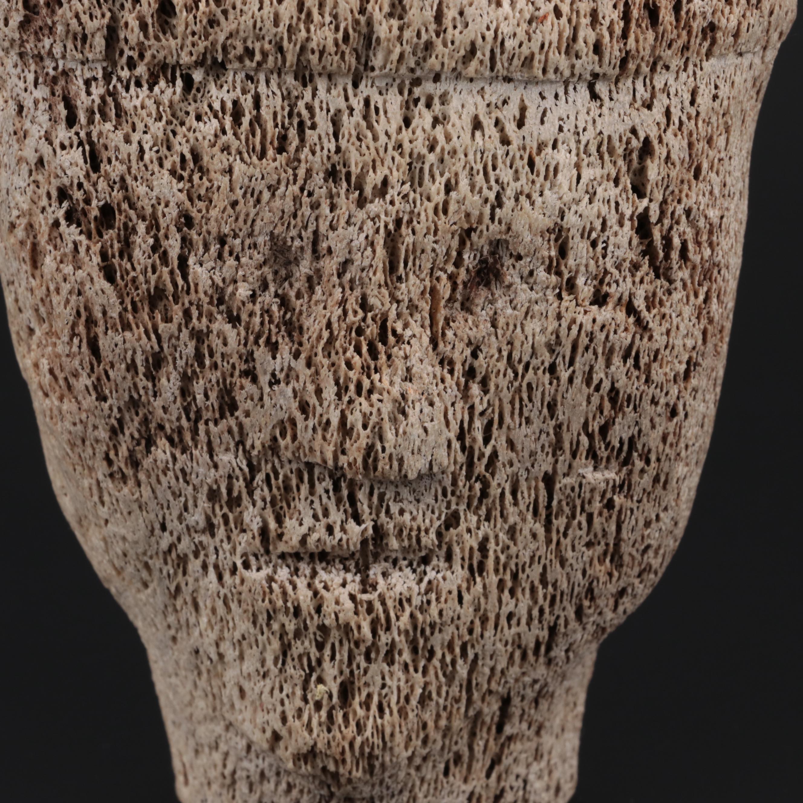 Inuit Carved Whale Bone Head Effigy