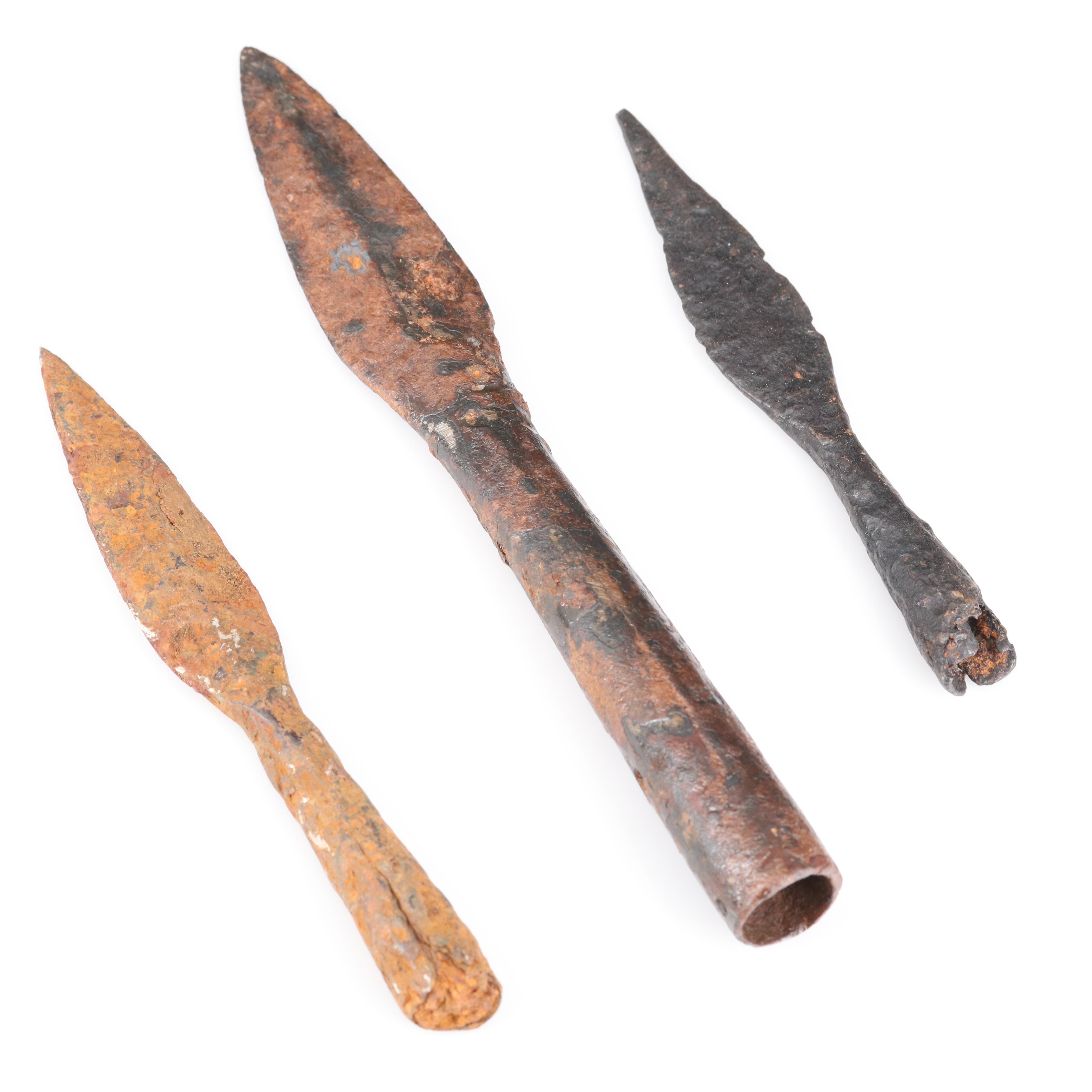 Ancient Socketed Spearhead and Arrowheads, ca. 1st – 4th Century AD