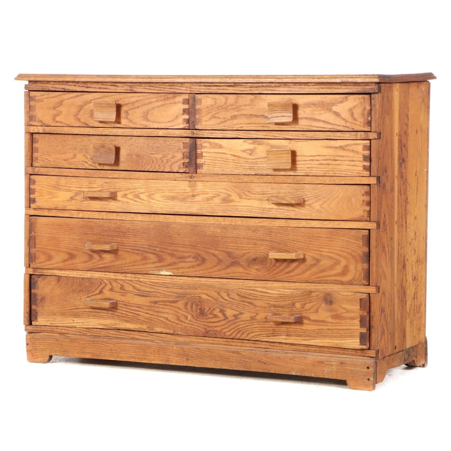 Oak Seven-Drawer Chest, Late 19th/Early 20th Century