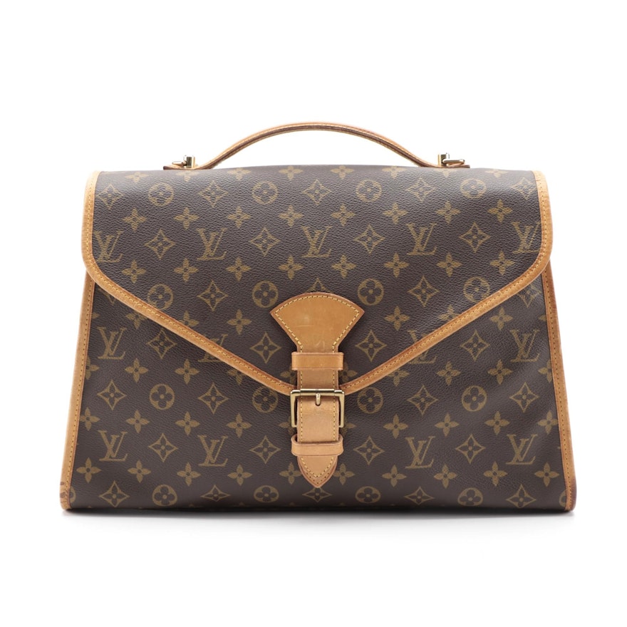 Louis Vuitton Beverly Briefcase in Monogram Canvas and Vachetta Leather