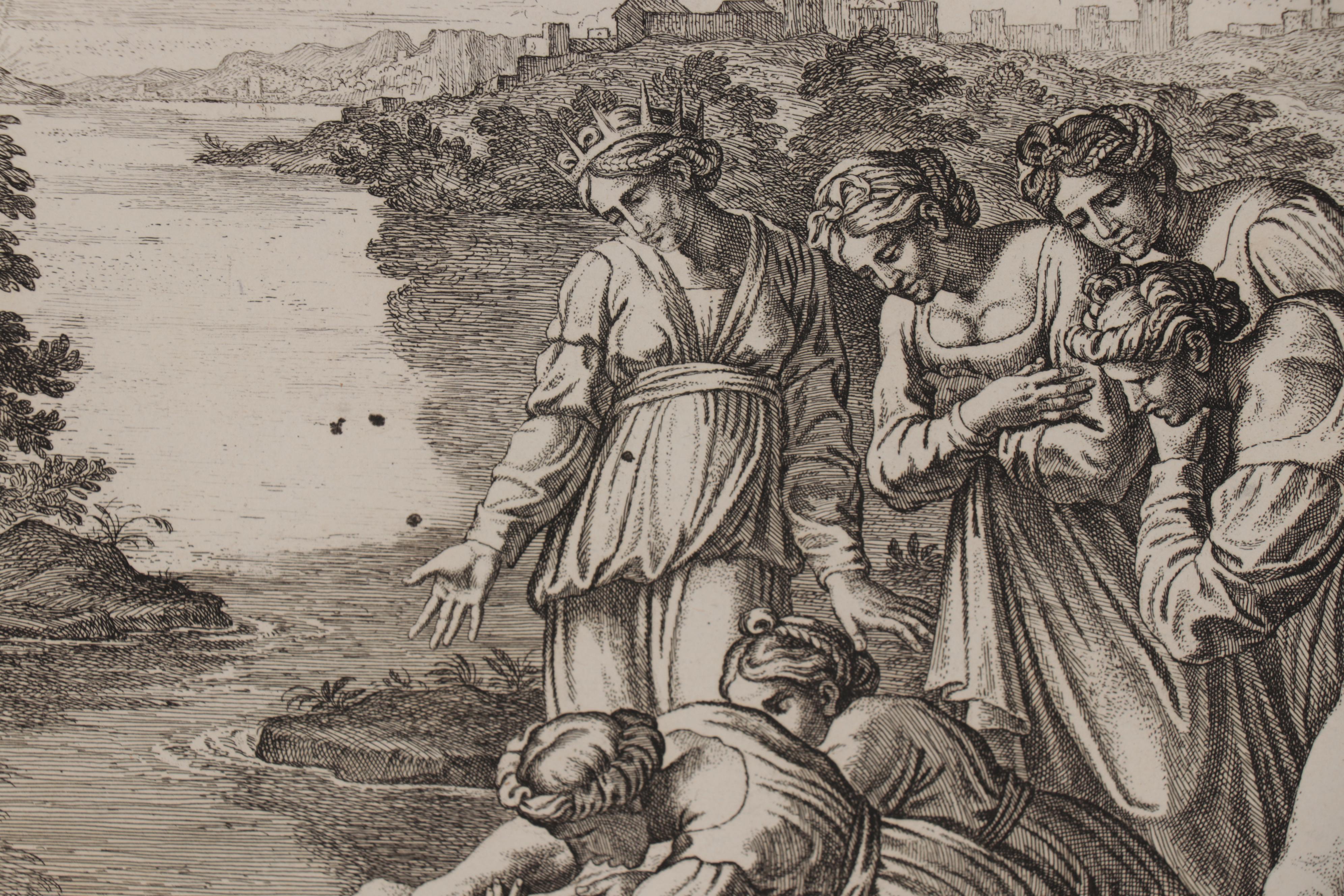 Engraving after Raphael Sanzio da Urbino "Moses Saved From the Water"