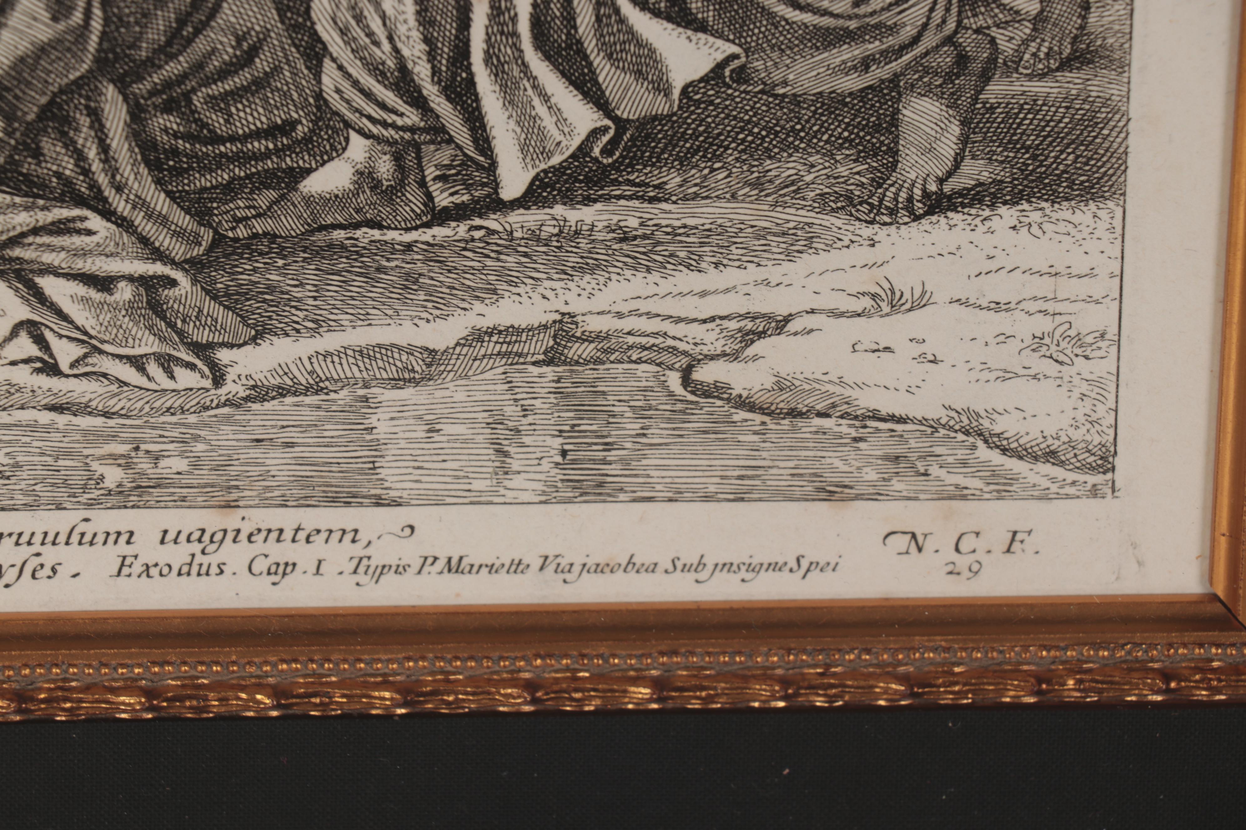 Engraving after Raphael Sanzio da Urbino "Moses Saved From the Water"