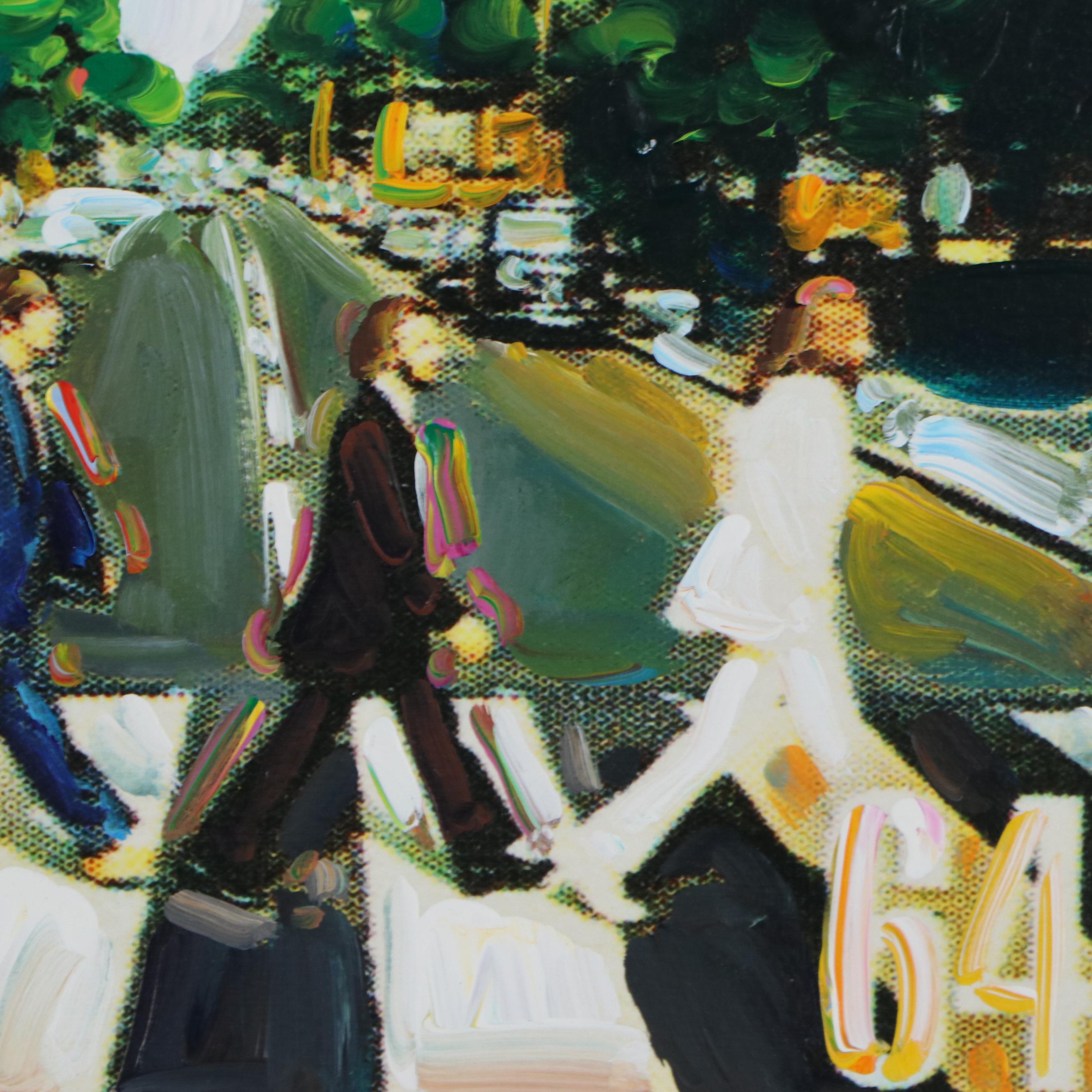 Peter Max Mixed Media Painting "British Stamp Ver. I," Late 20th Century