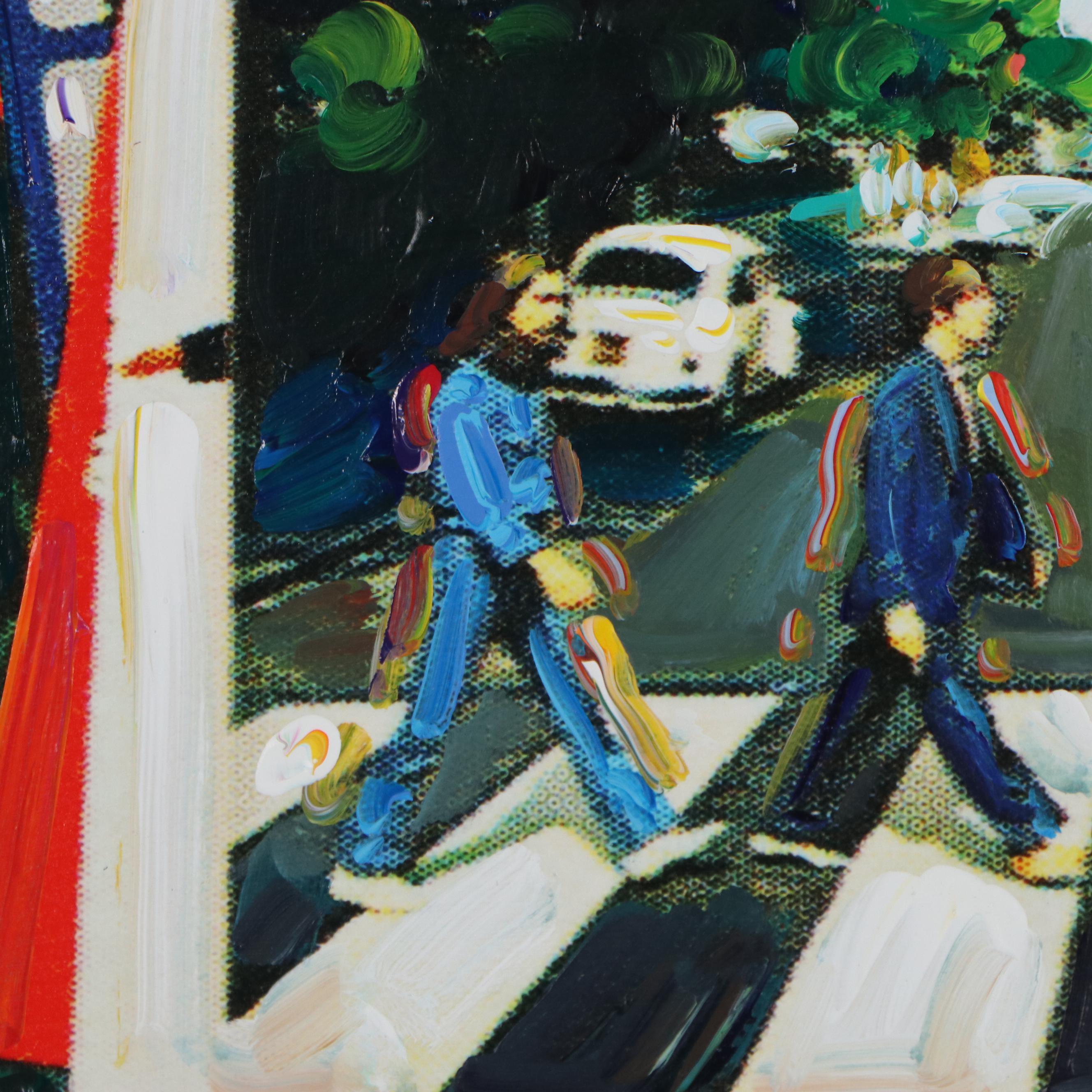 Peter Max Mixed Media Painting "British Stamp Ver. I," Late 20th Century