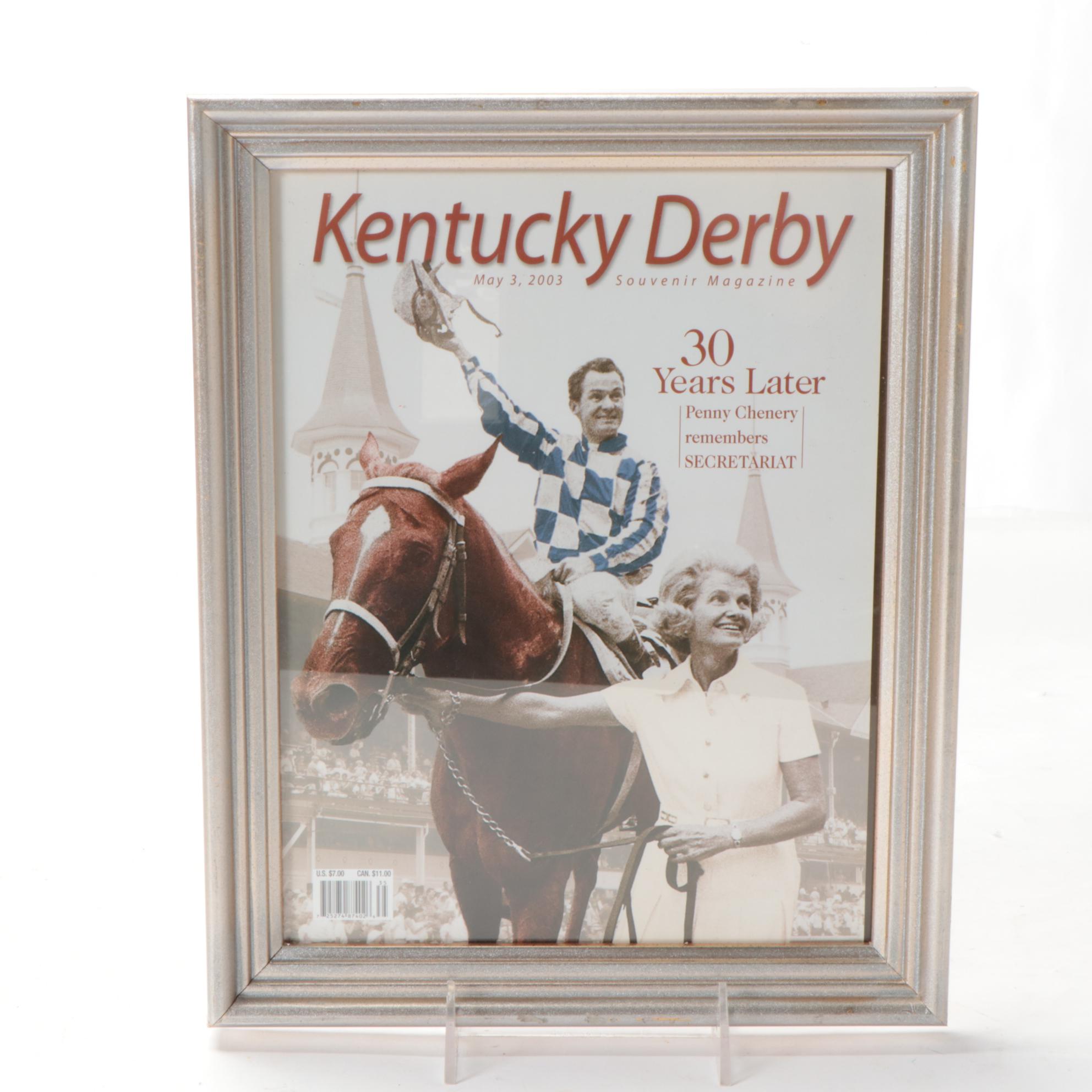 Secretariat Derby Magazine, HOF Jockeys Signed Framed Pimlico Poster, More