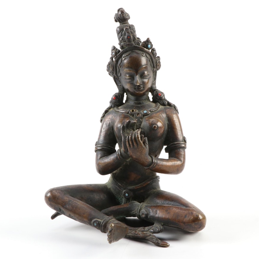 Tibetan Style Cast Bronze Prajnaparamita Sculpture