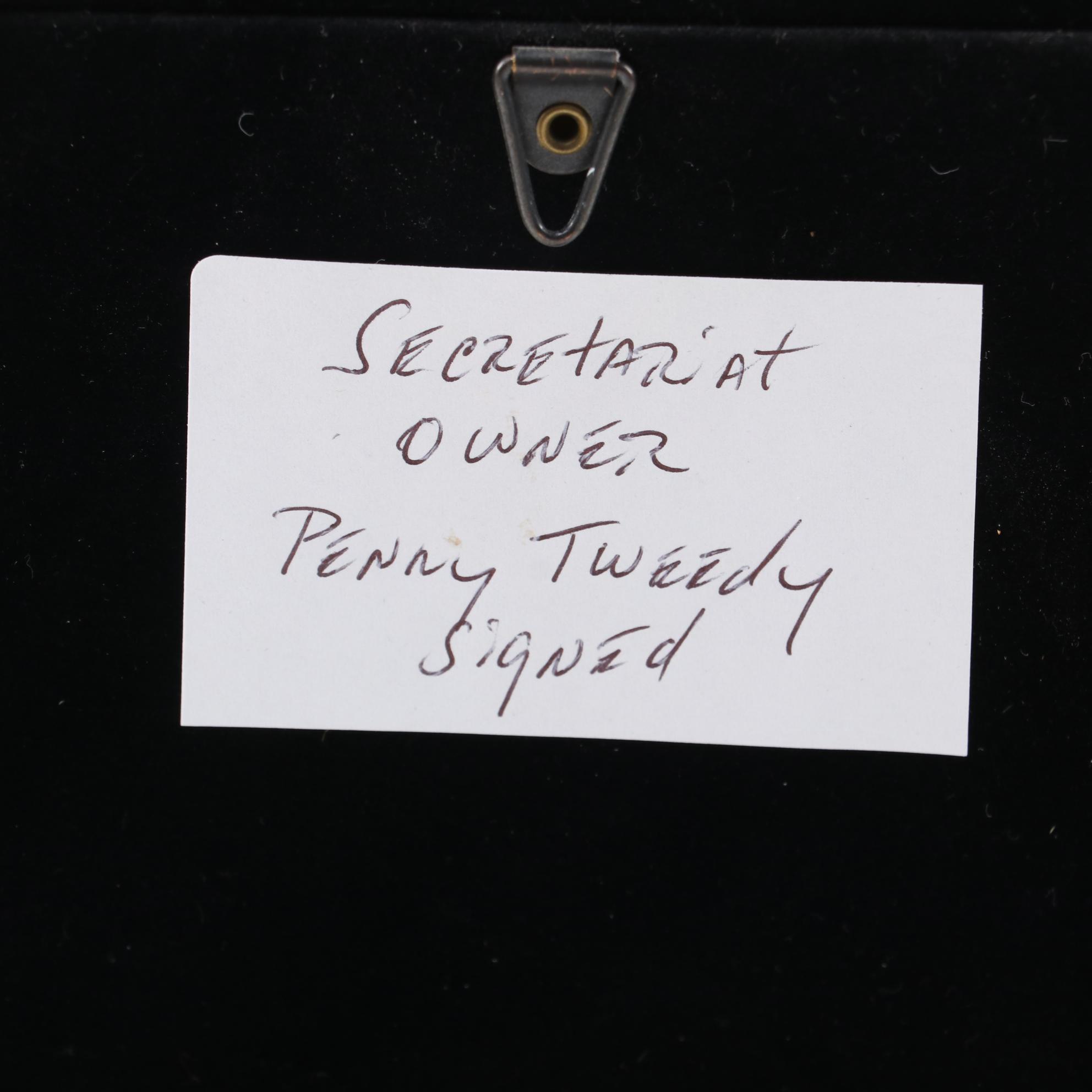 Secretariat Photo Collection, Penny Tweedy Owner and Eddie Maple Jockey Signed