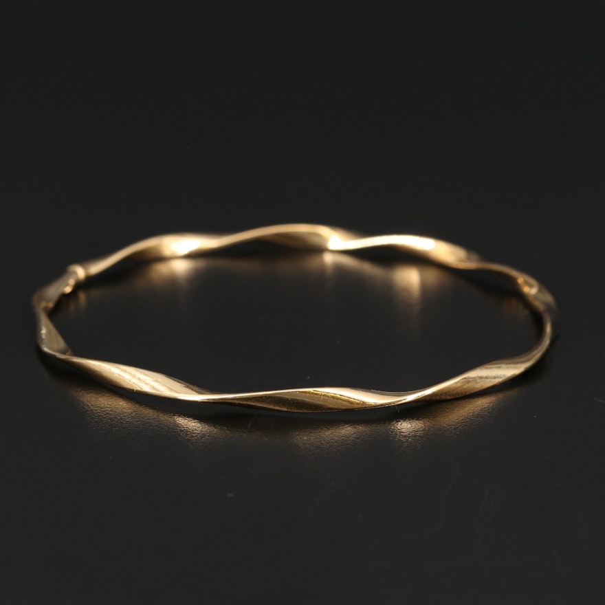 18K Twisted Bangle