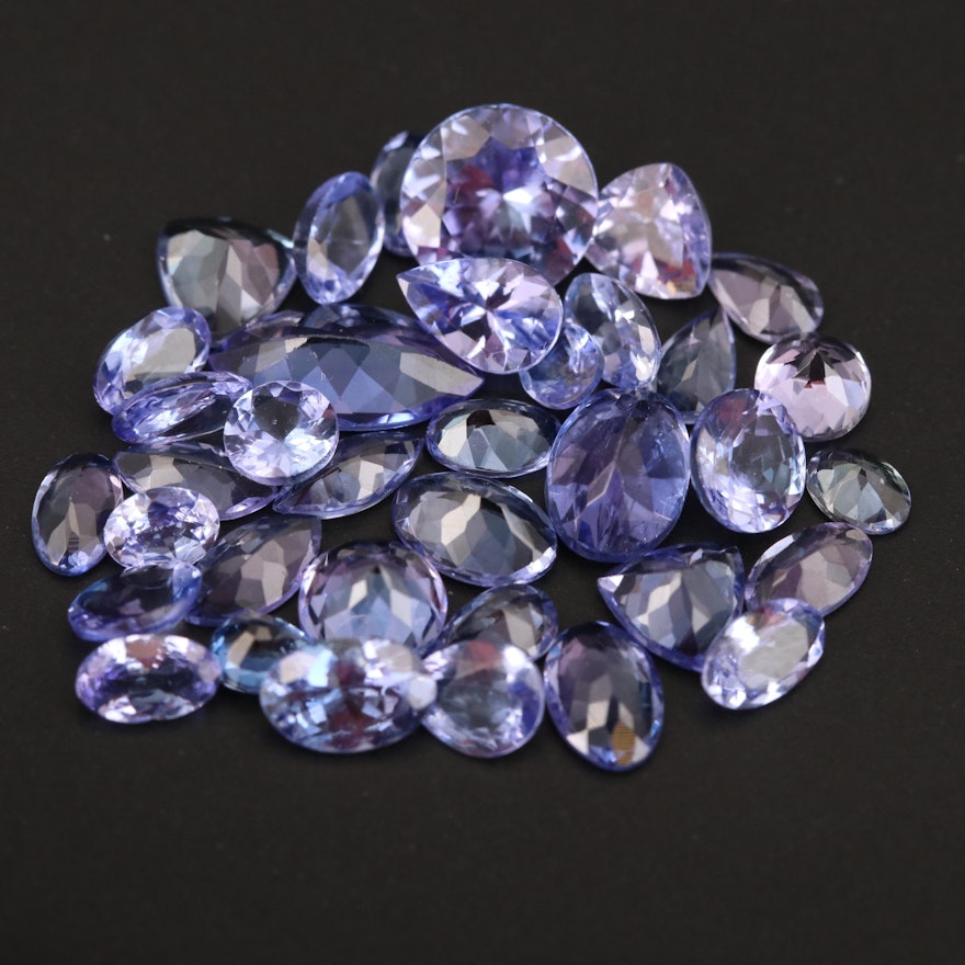 Loose 12.96 CTW Mixed Faceted Tanzanites