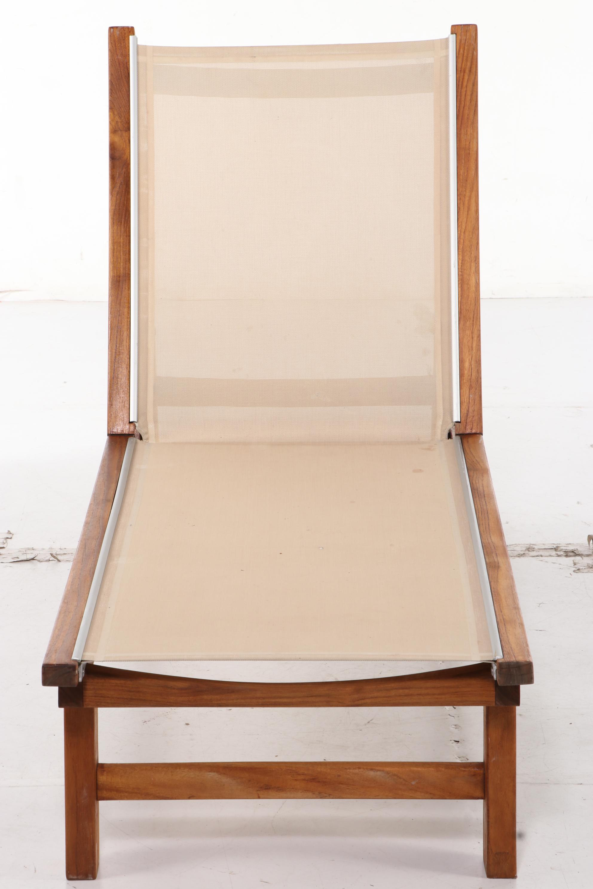 Kingsley Bate "St. Tropez" Contemporary Teak Patio Chaise Lounges