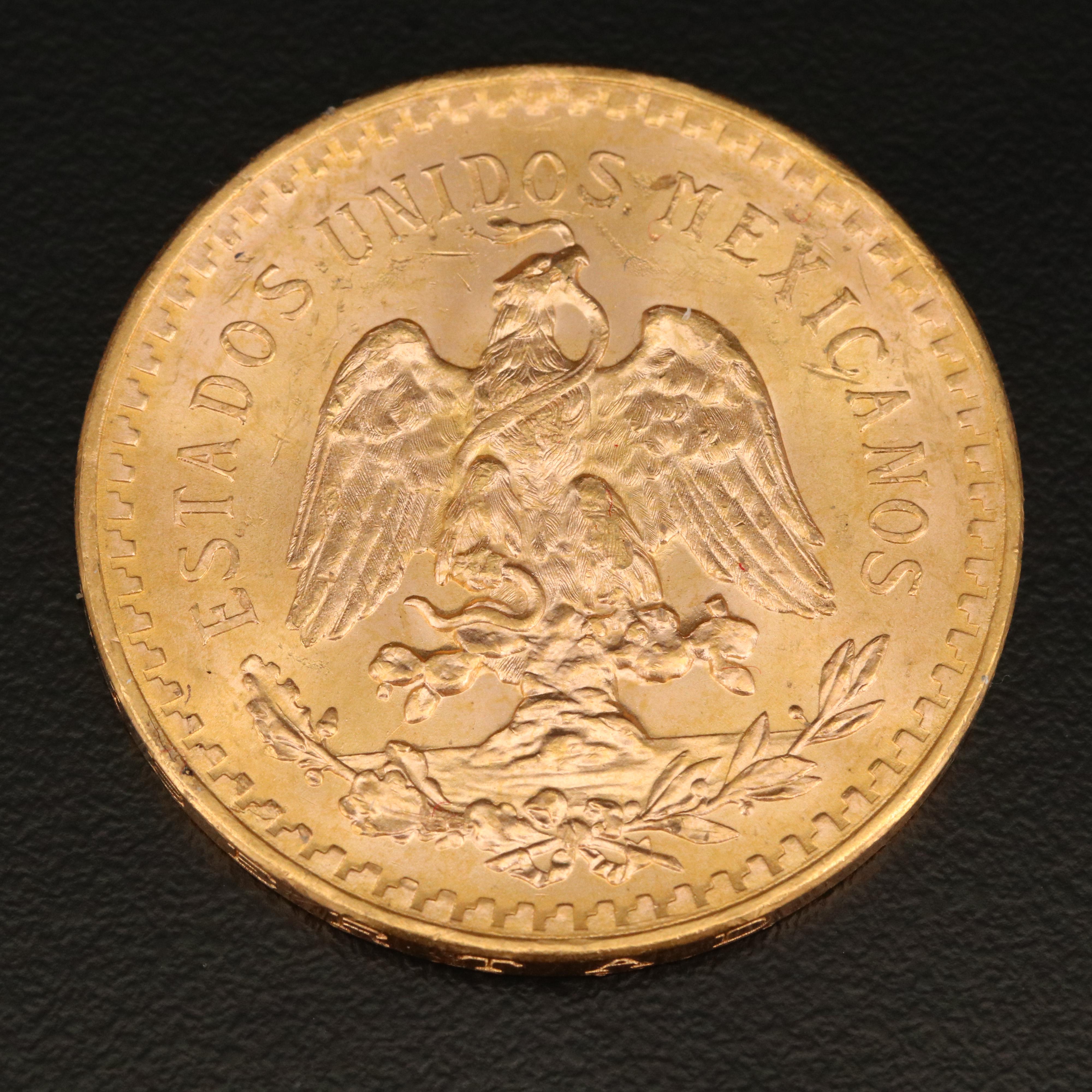 1947 Gold Mexican Centenario 50 Peso Coin