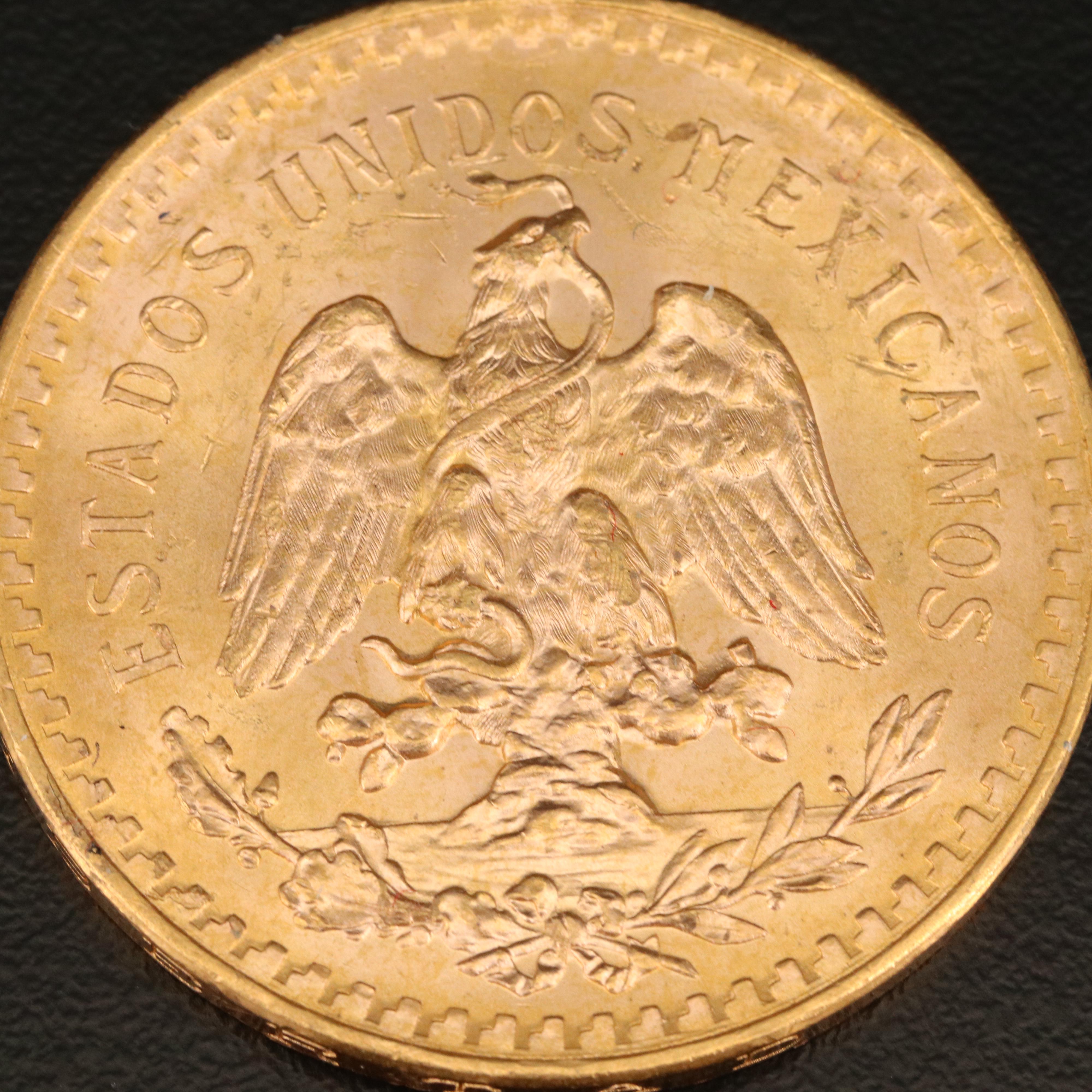 1947 Gold Mexican Centenario 50 Peso Coin