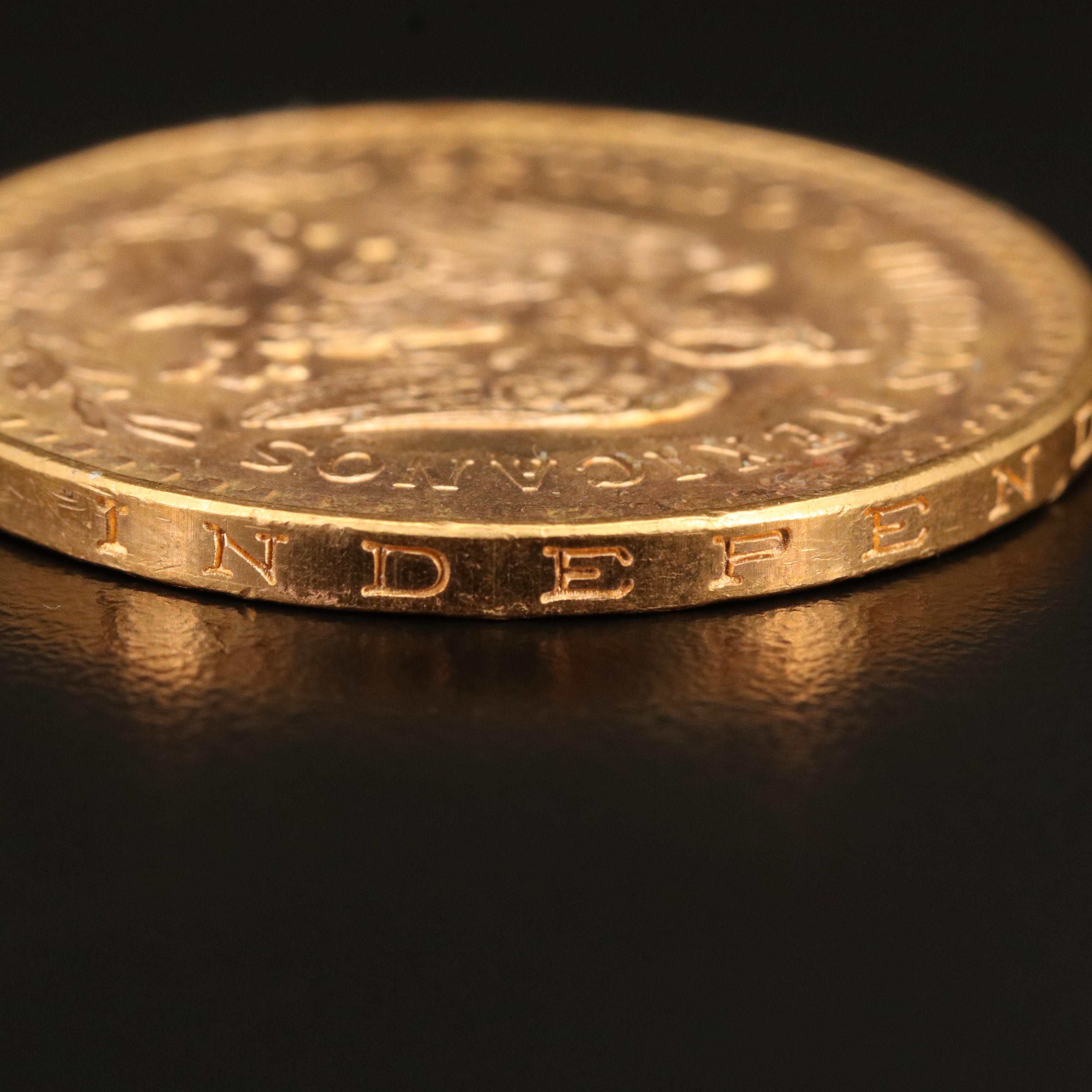 1947 Gold Mexican Centenario 50 Peso Coin