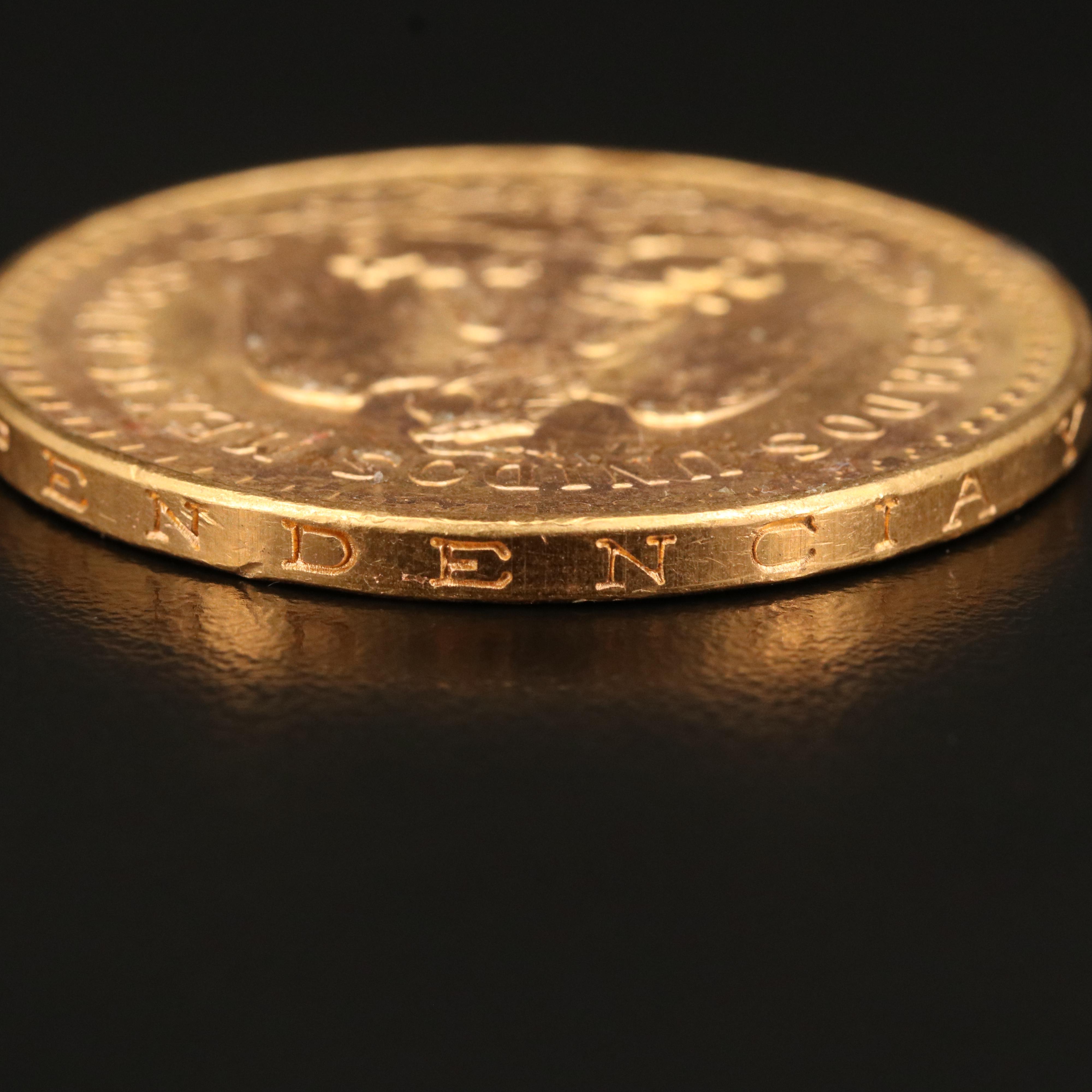 1947 Gold Mexican Centenario 50 Peso Coin