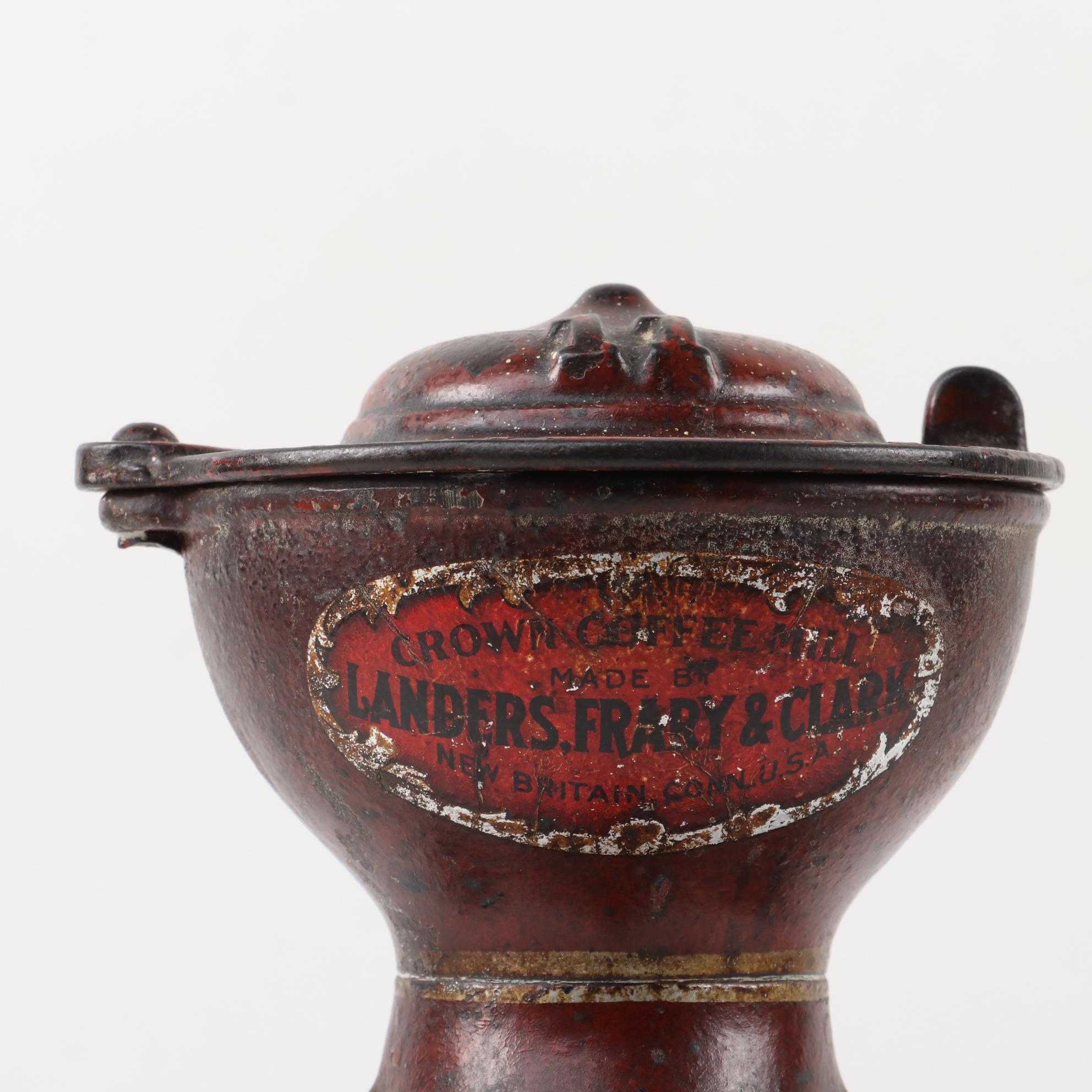 Landers Frary & Clark Cast Iron Coffee Grinder Mill, circa 1905