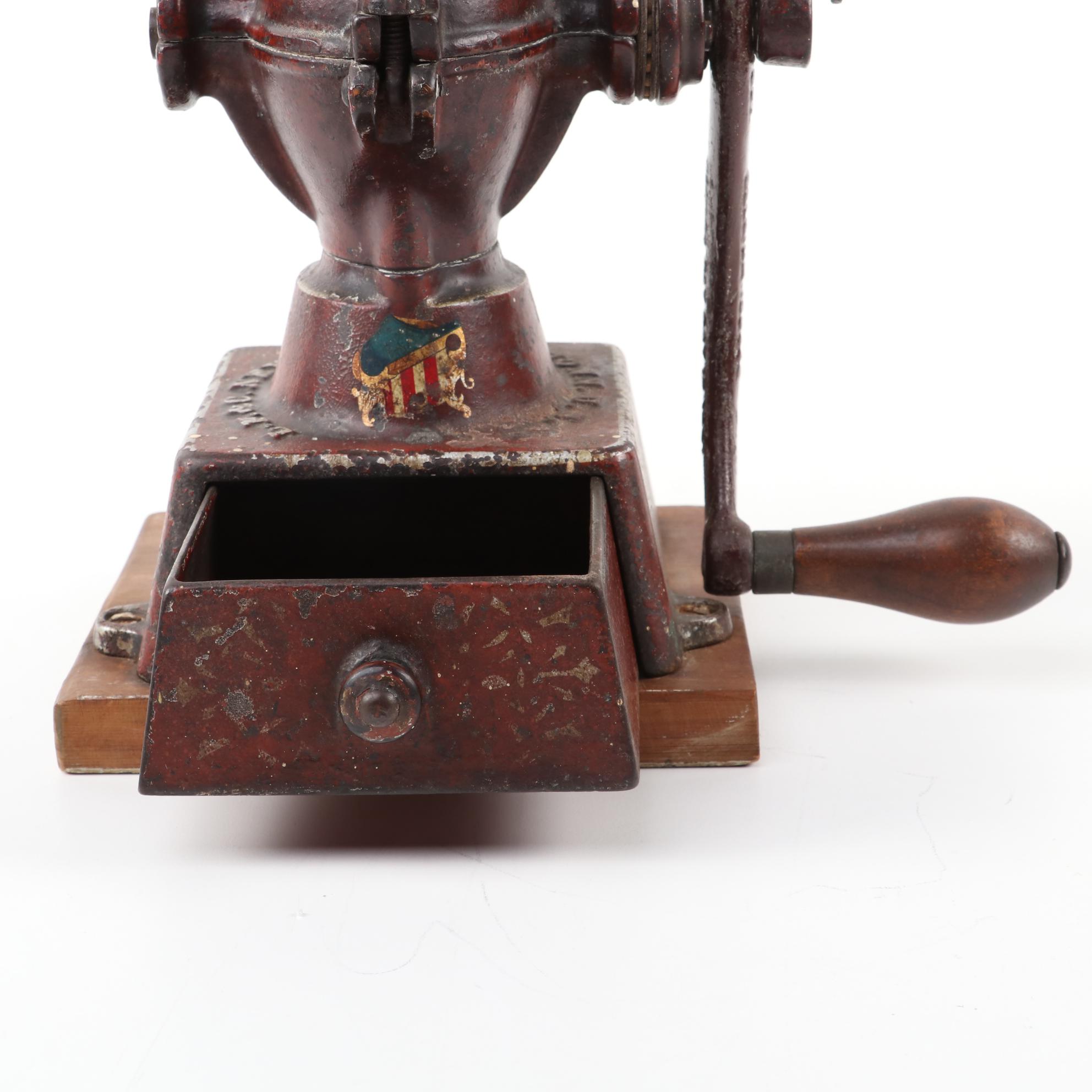 Landers Frary & Clark Cast Iron Coffee Grinder Mill, circa 1905