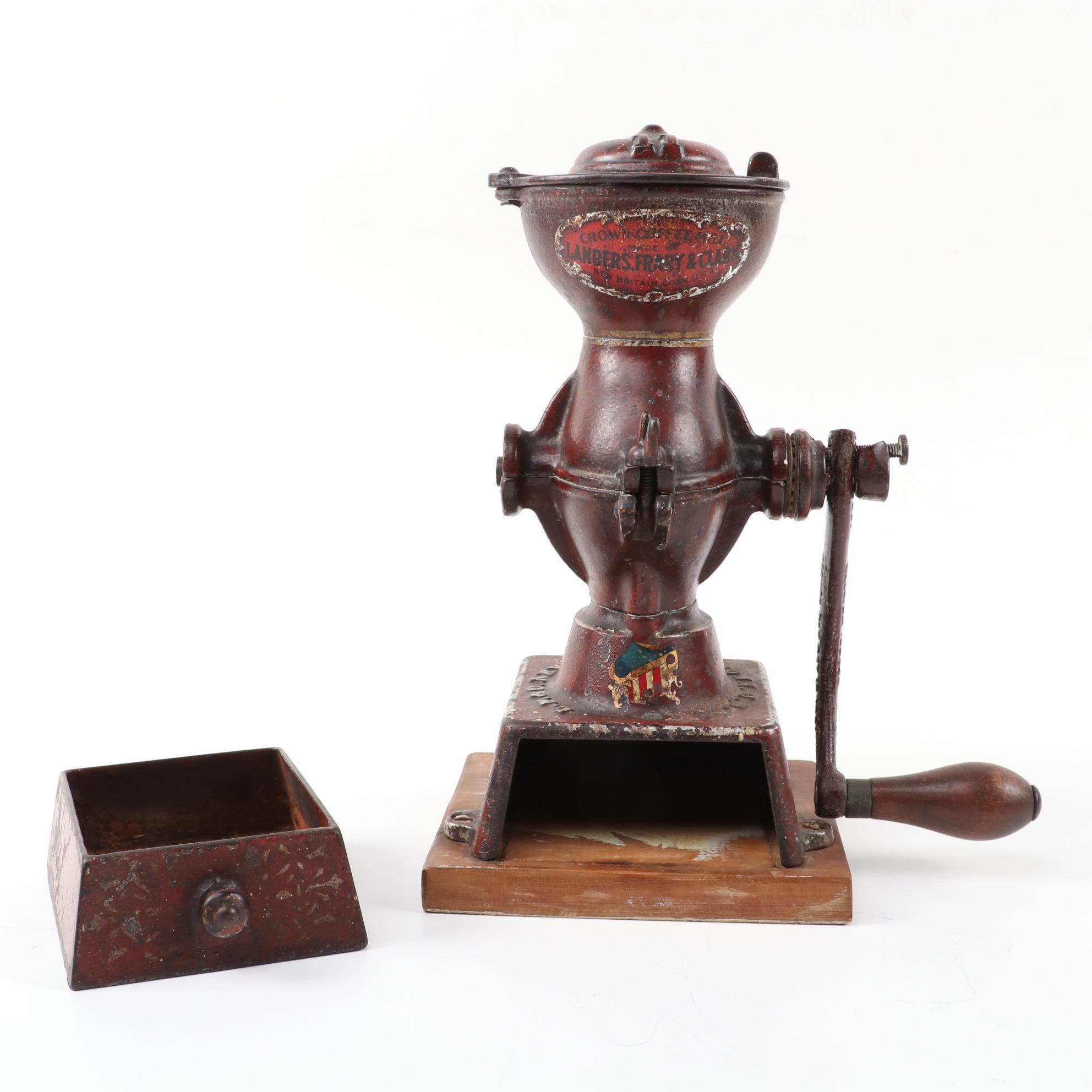 Landers Frary & Clark Cast Iron Coffee Grinder Mill, circa 1905