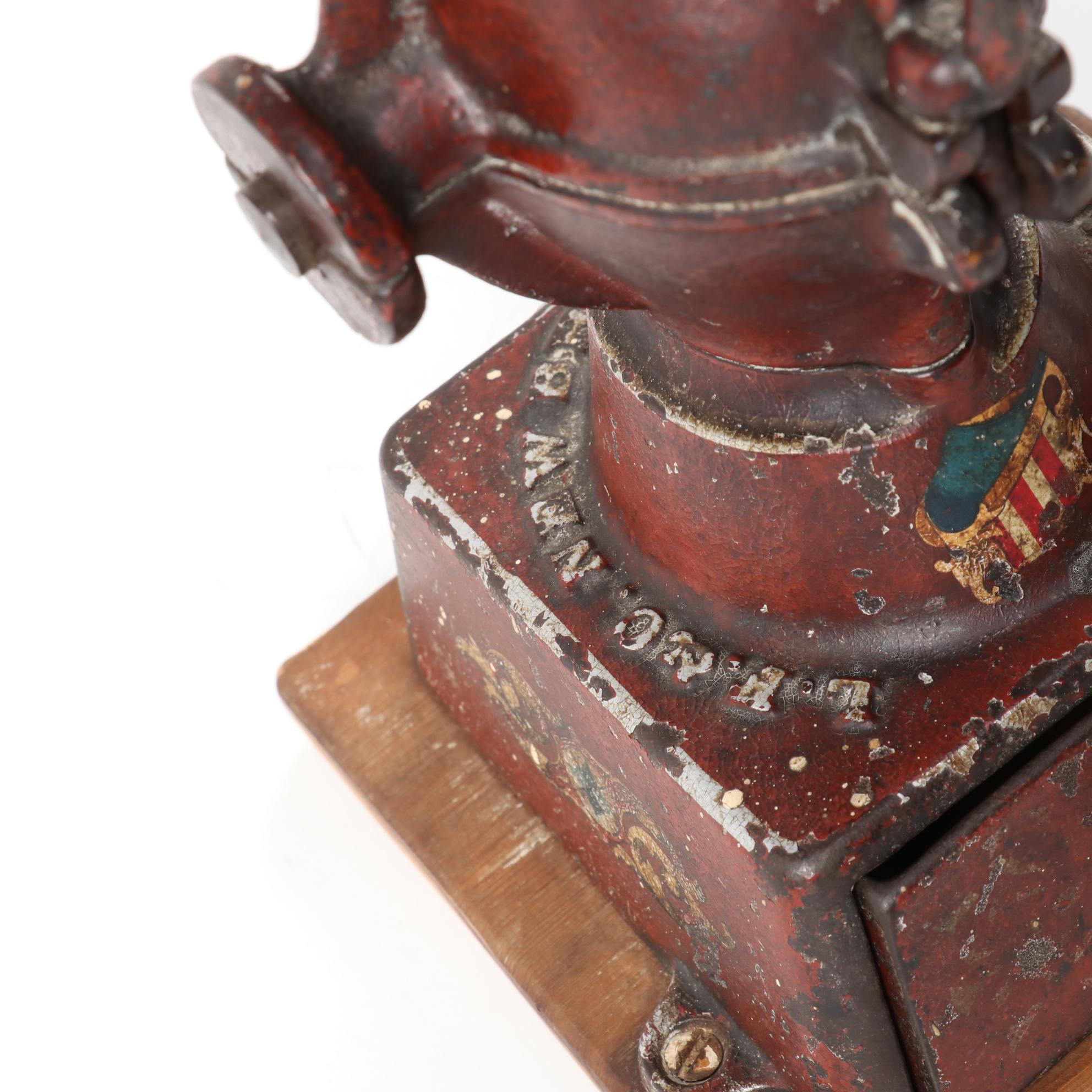 Landers Frary & Clark Cast Iron Coffee Grinder Mill, circa 1905