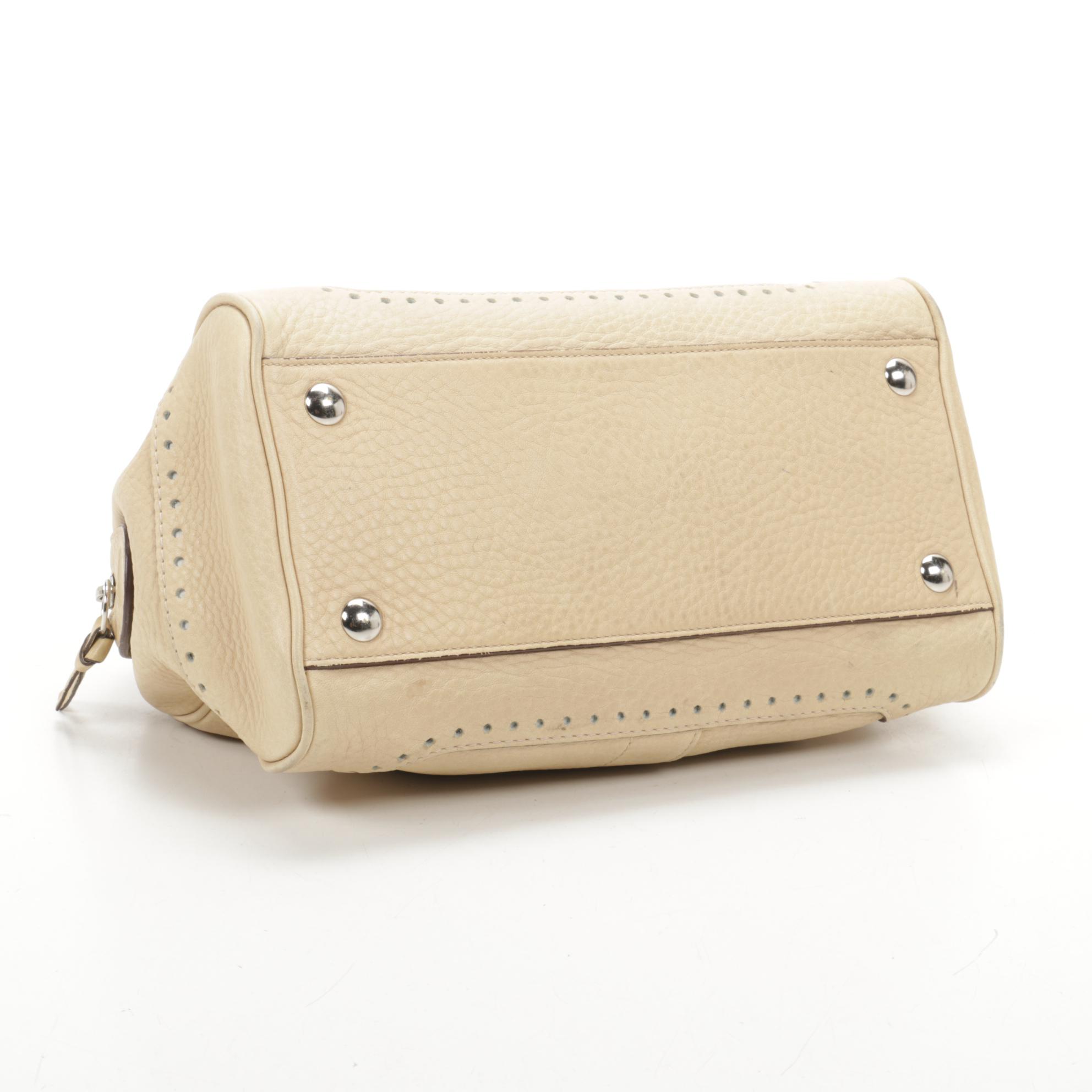 Coach Satchel in Beige Grained Leather with Umberto and Ombu Bags