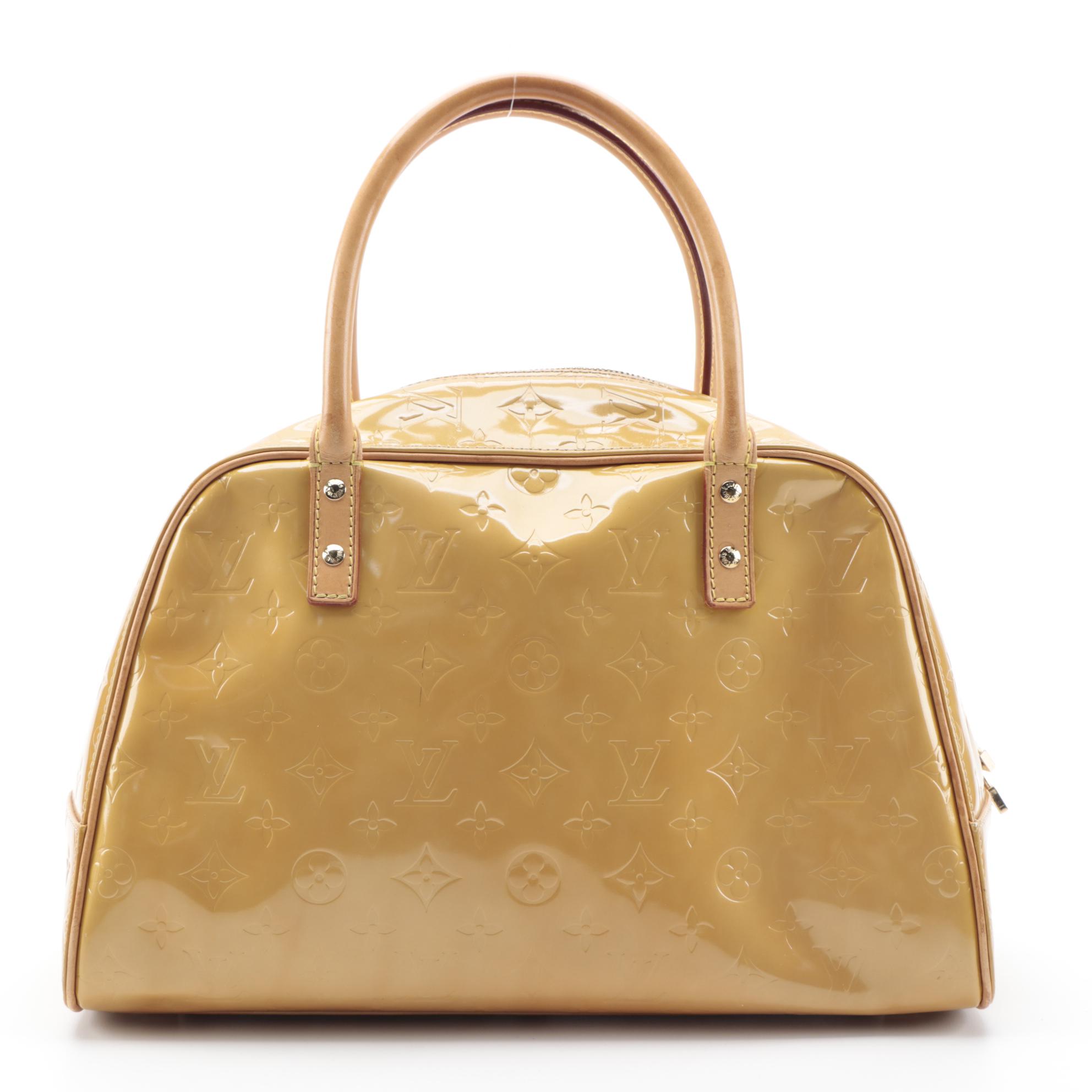 Louis Vuitton Tompkins Square Handbag in Mango Monogram Vernis