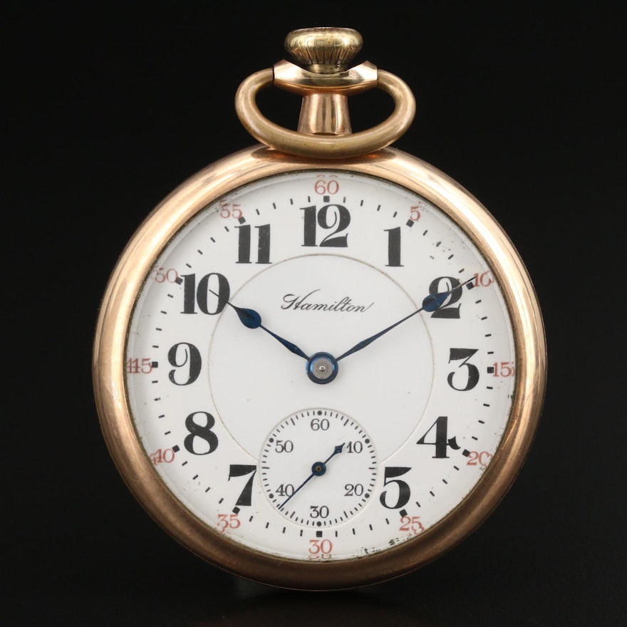 1920 Hamilton Gold Filled Railroad Grade Pocket Watch