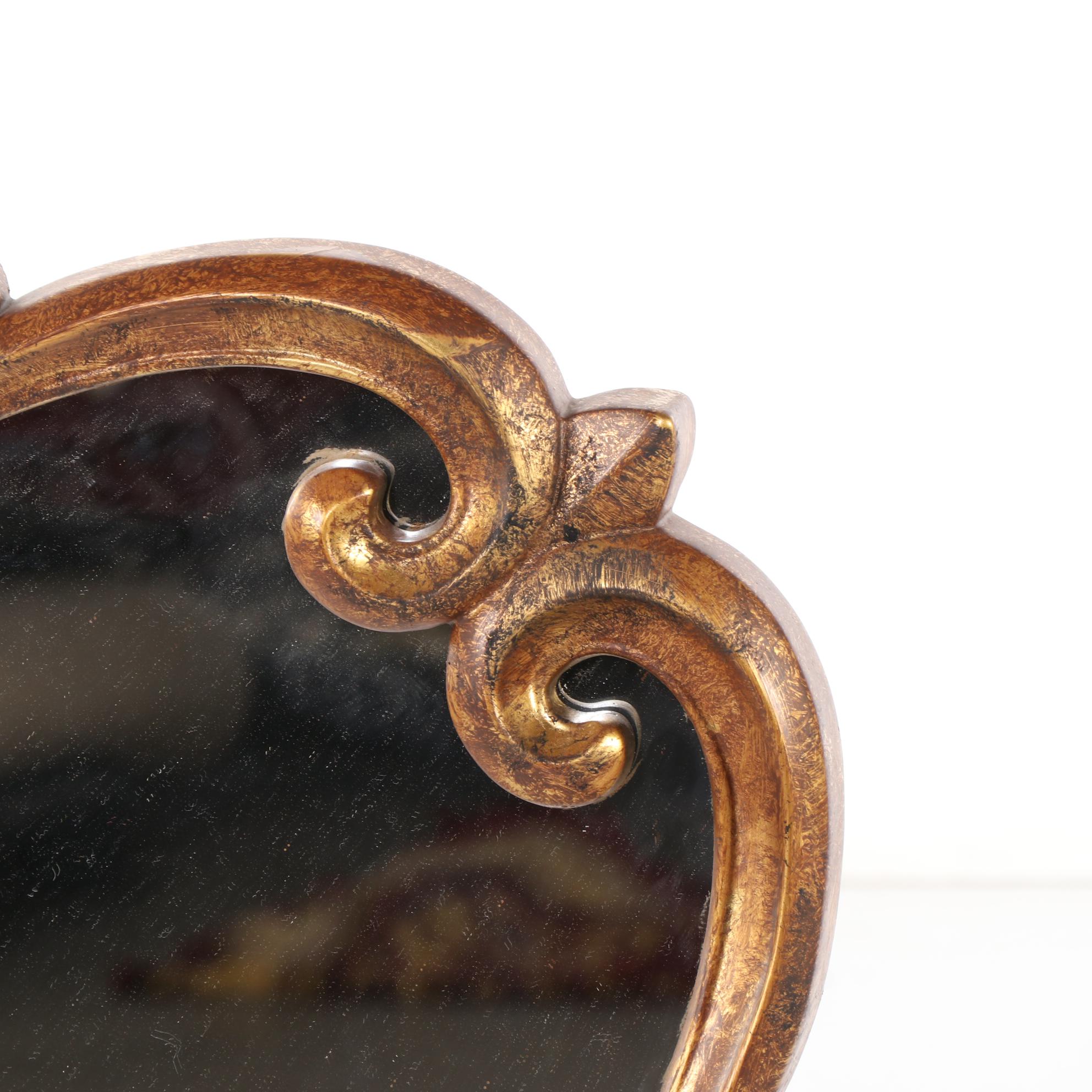 Mirror Image Home Rococo Style Gilt Composite Mirror