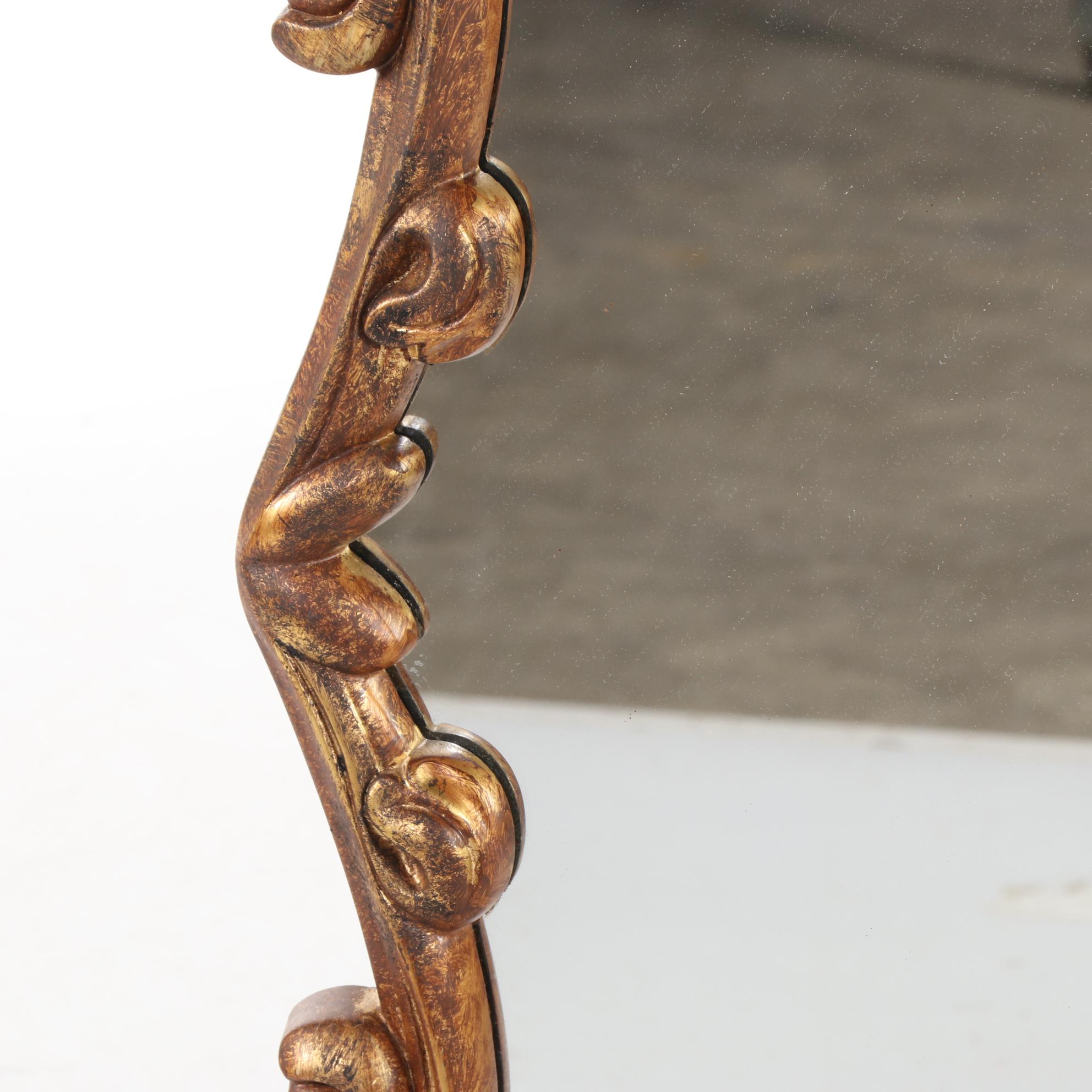 Mirror Image Home Rococo Style Gilt Composite Mirror