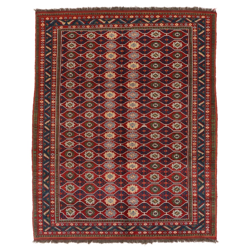 7'5 x 9'5 Hand-Knotted Afghan Kazak Area Rug