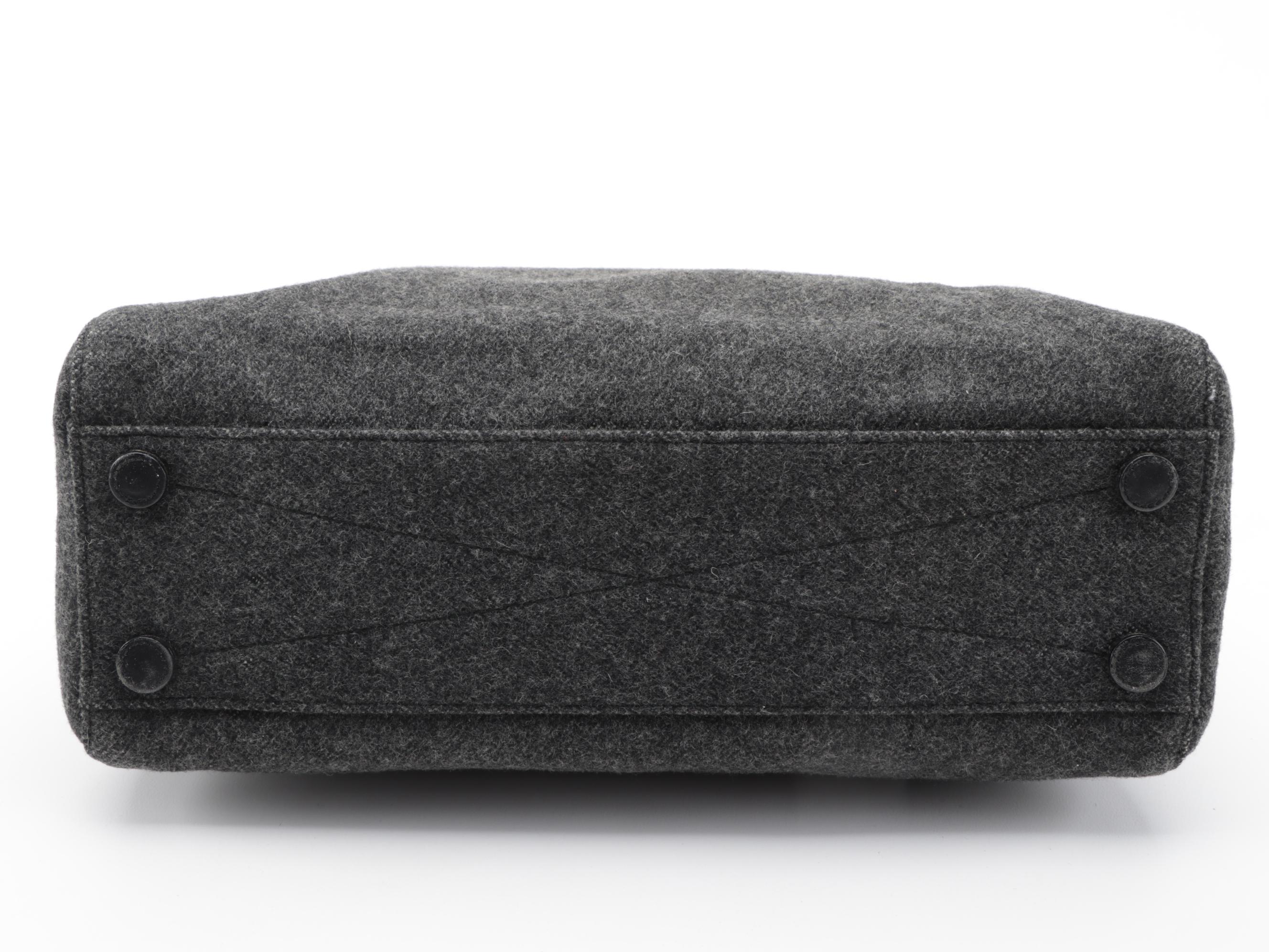 Prada Anthracite Wool Top Handle Bag