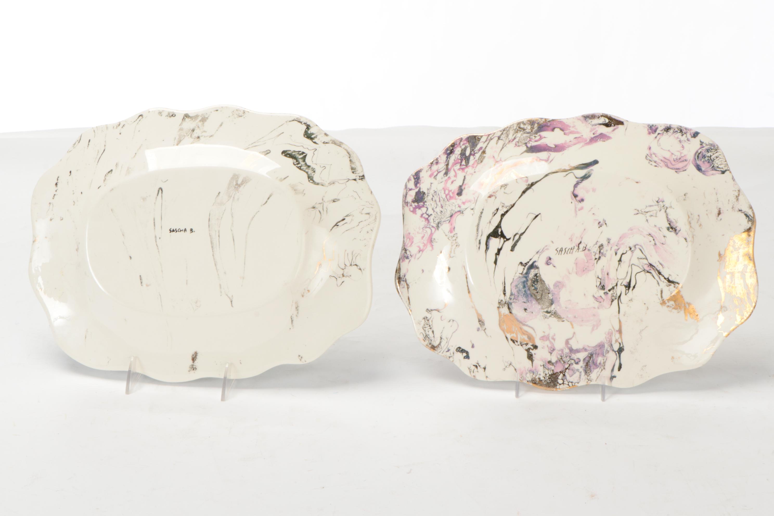 Sascha Brastoff Artist Signed "Surf Ballet" Modernist Dinnerware, 20th Century