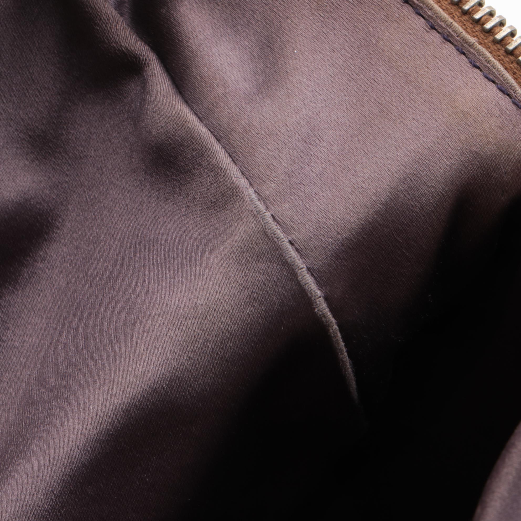 Prada Bauletto Bag in Canapa Canvas with Lilac Leather Trim