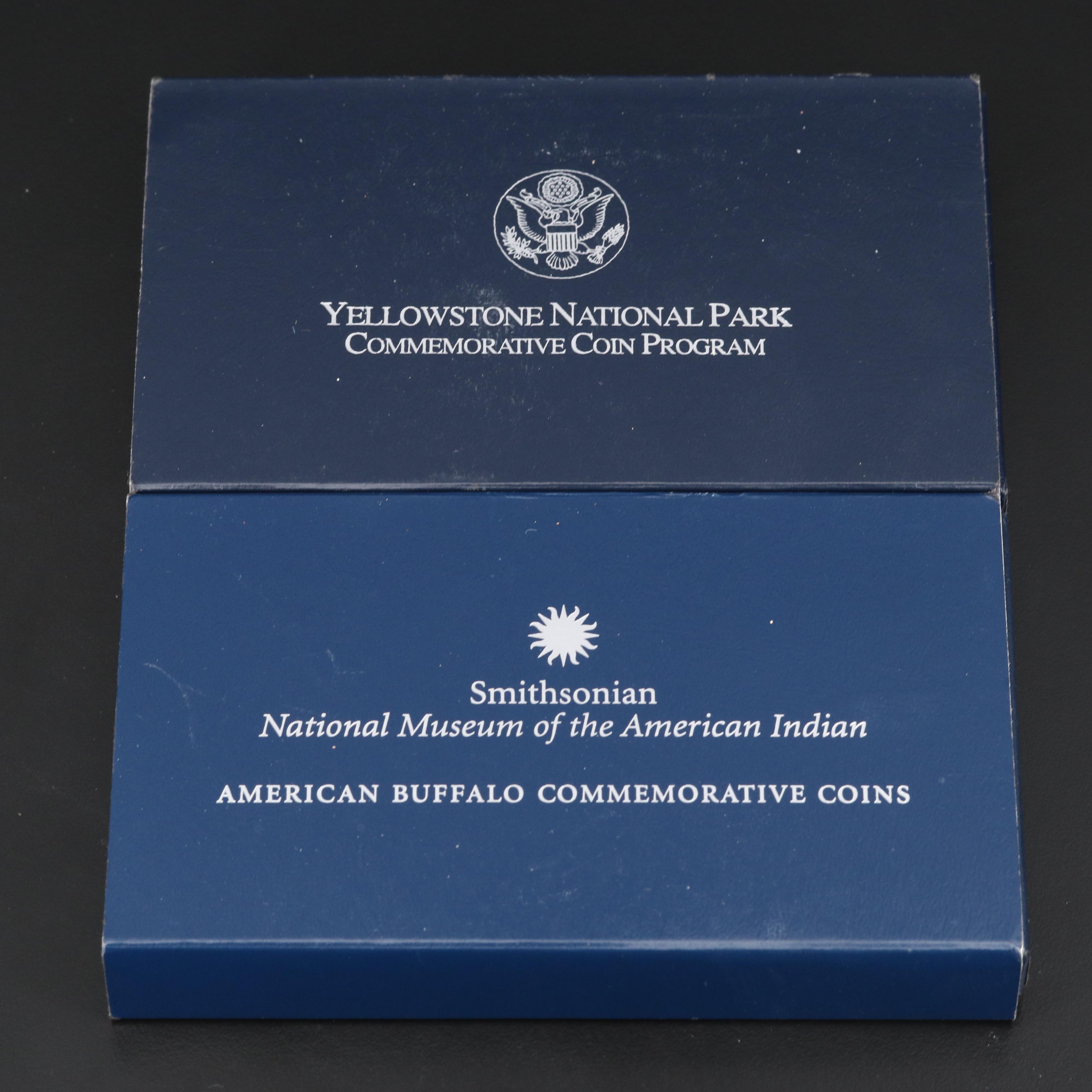 American Buffalo and Yellowstone National Park Silver Proof Dollar Coins