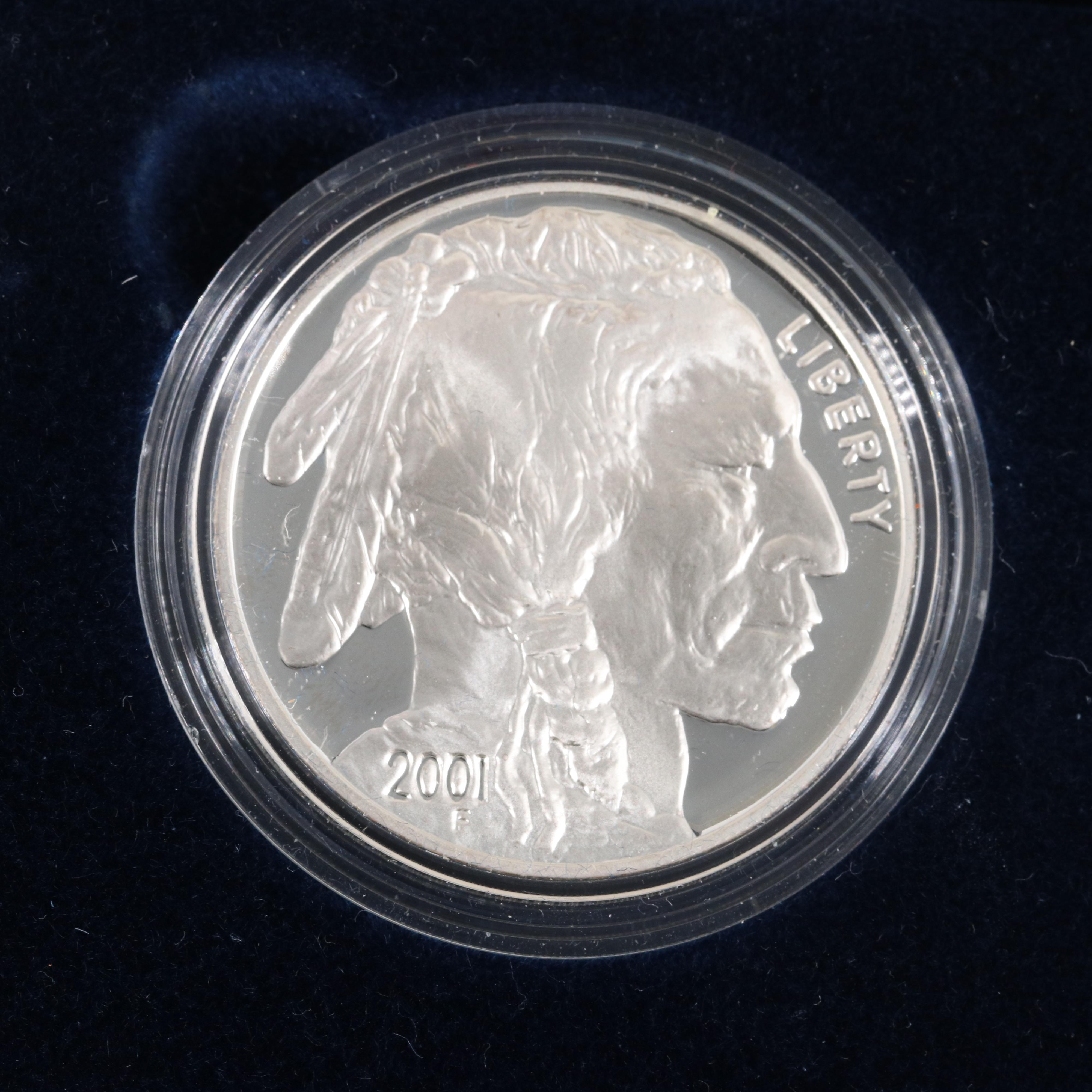 American Buffalo and Yellowstone National Park Silver Proof Dollar Coins