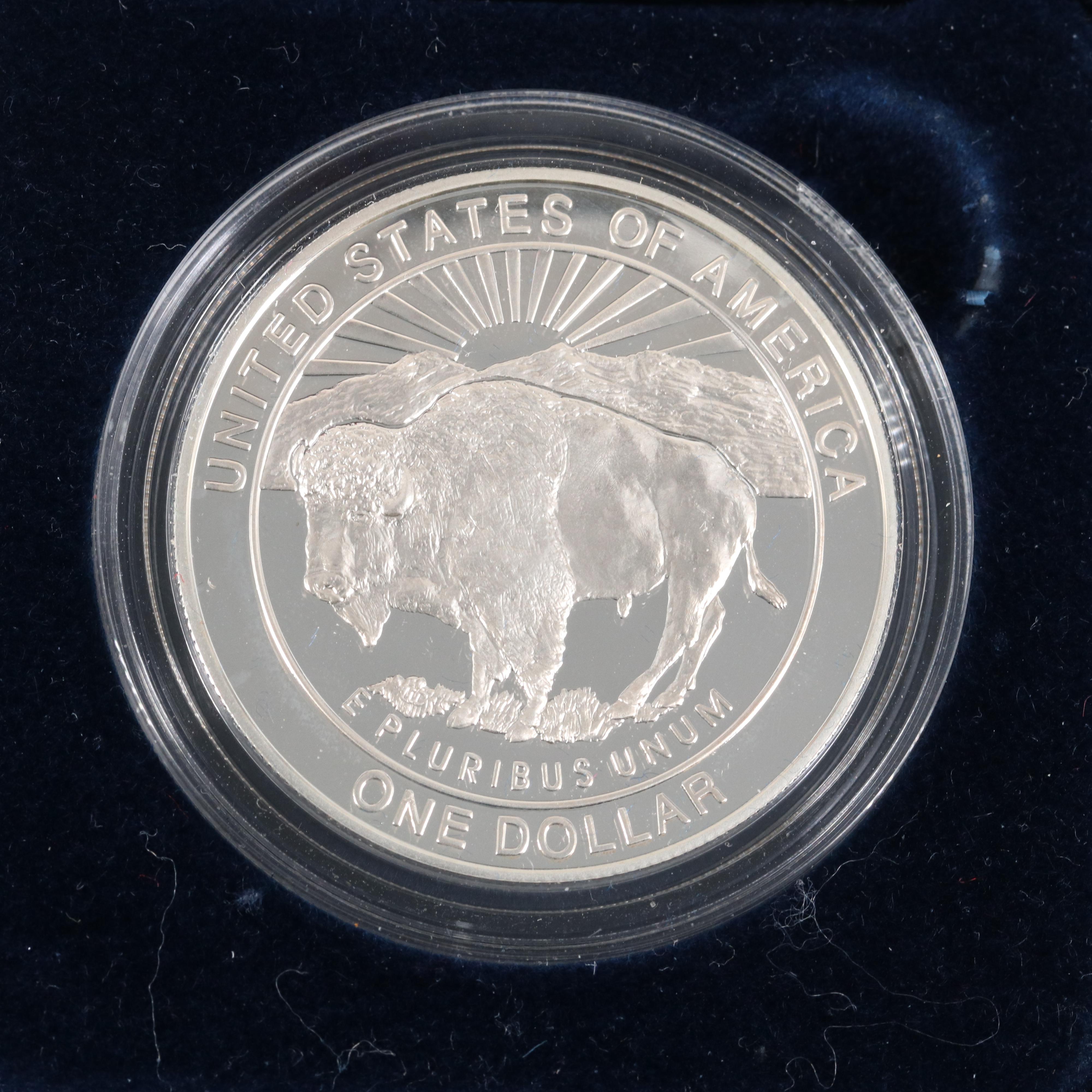 American Buffalo and Yellowstone National Park Silver Proof Dollar Coins