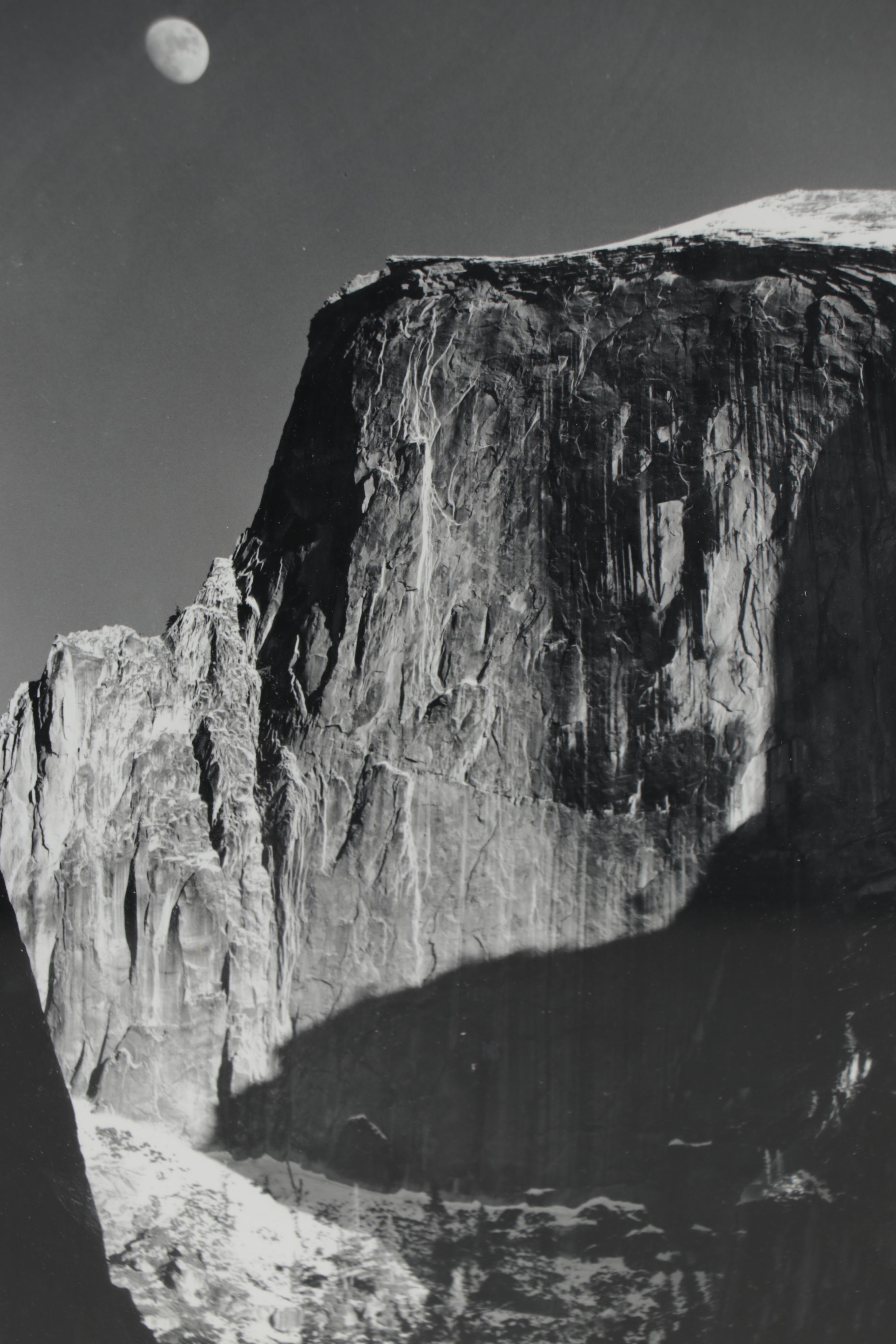 Ansel Adams Reprint Silver Gelatin Photograph "Moon and Half Dome," 1992