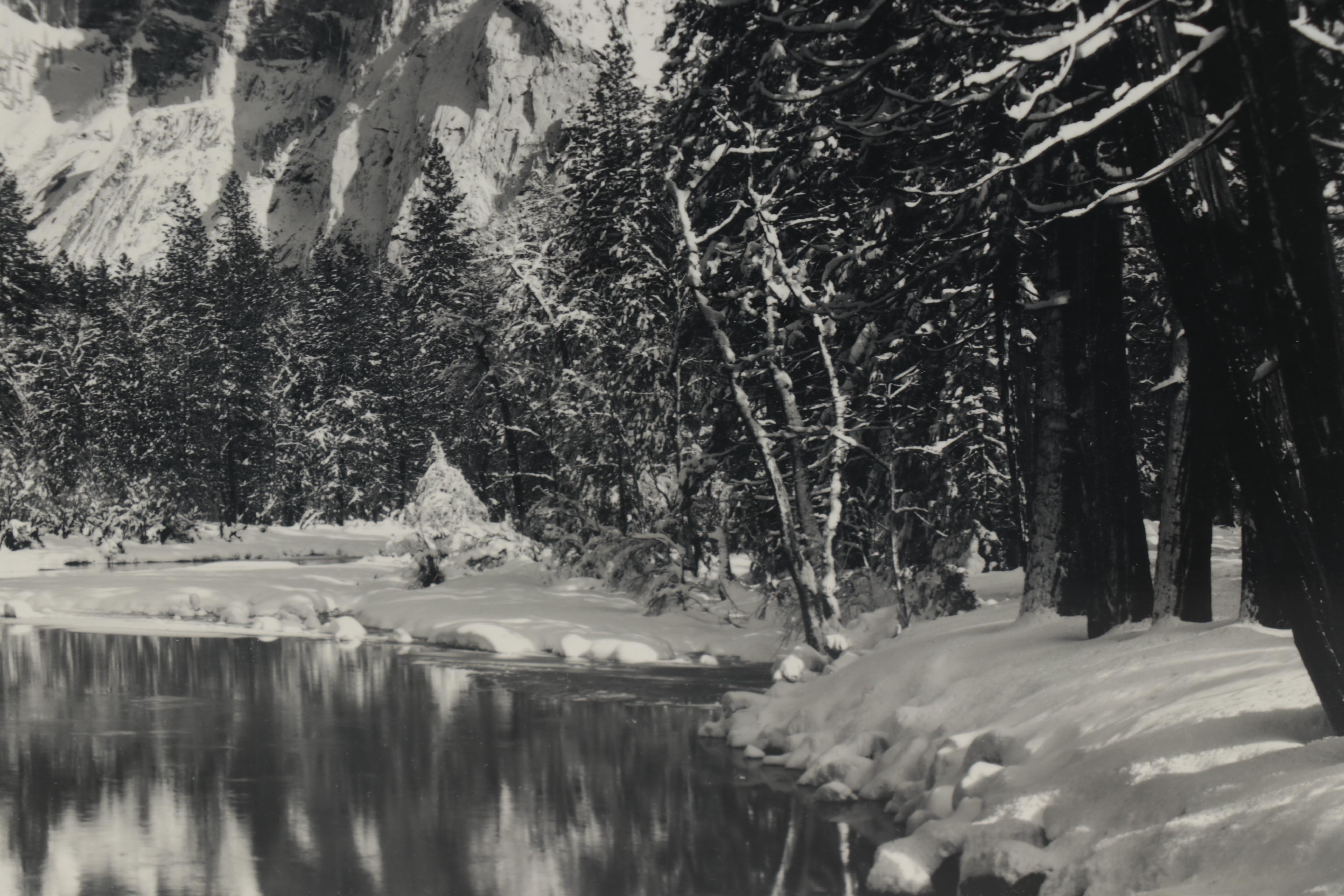 Ansel Adams Reprint Silver Gelatin Photograph "Half Dome, Merced River"