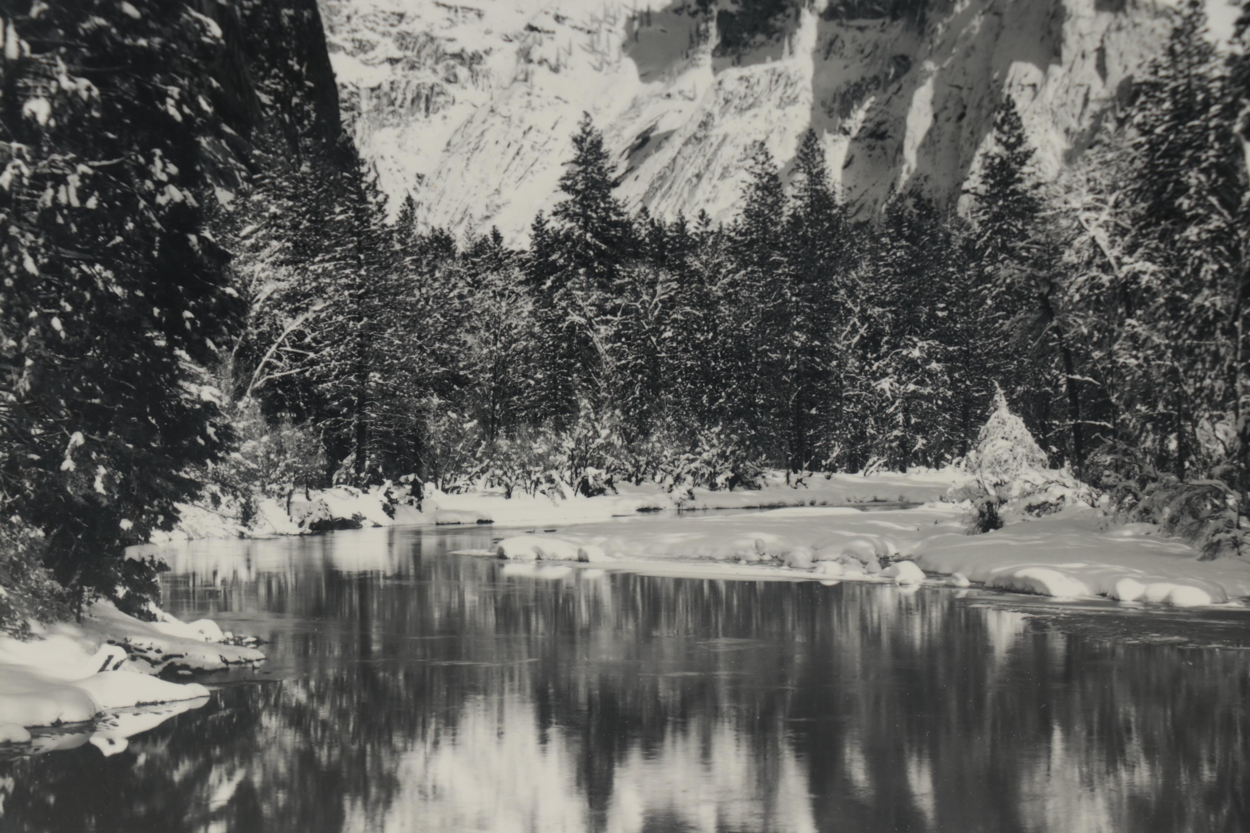 Ansel Adams Reprint Silver Gelatin Photograph "Half Dome, Merced River"